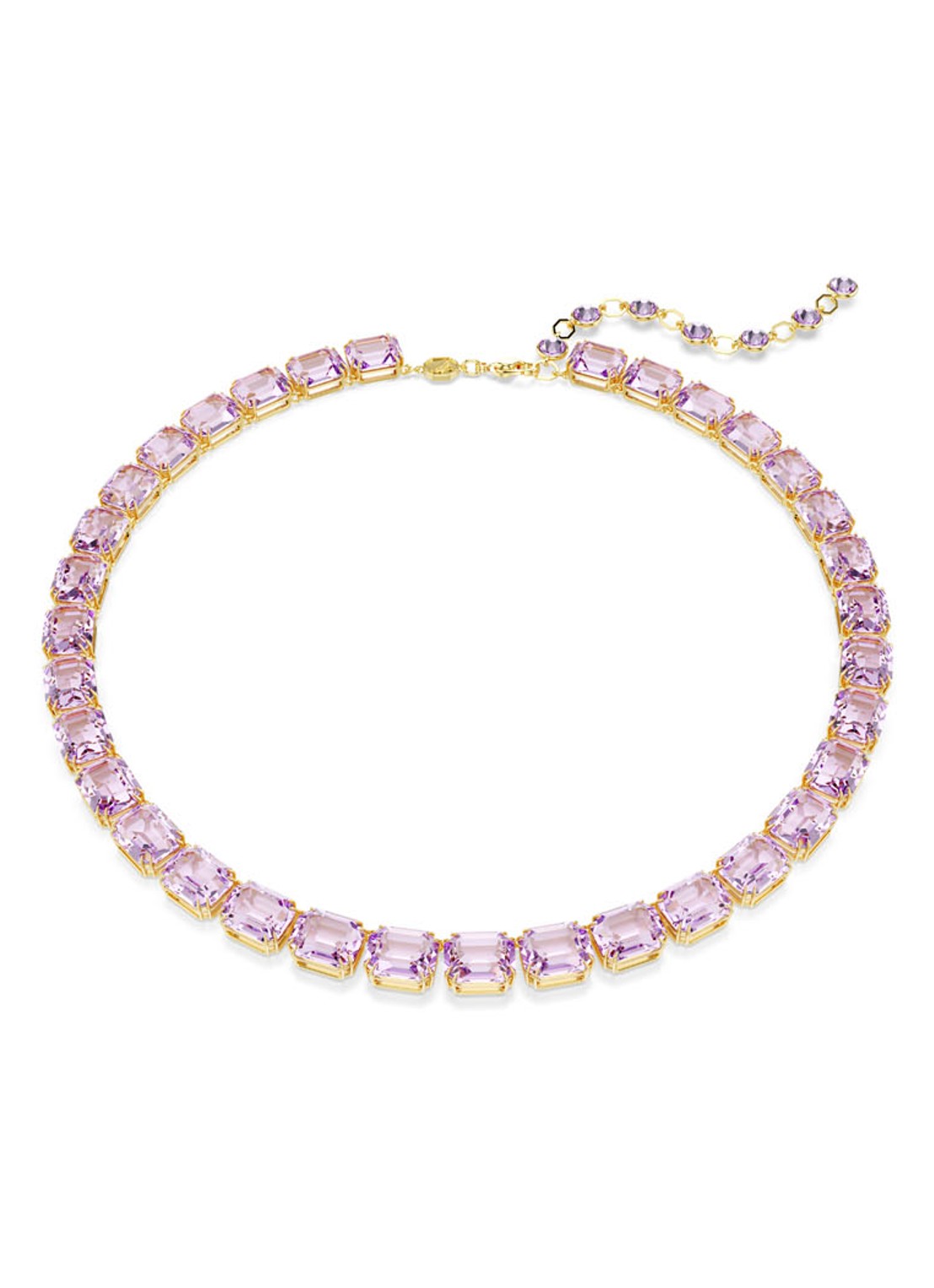 Swarovski Millenia ketting met kristal  - voorkant roze