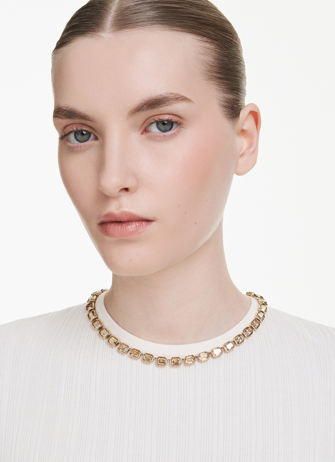 Swarovski Millenia ketting met kristal - voorkant 6 goud
