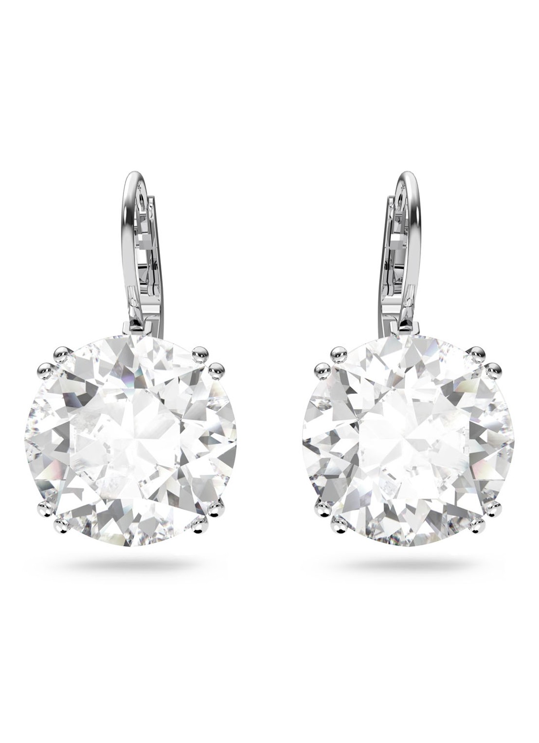 Swarovski Millenia oorhangers met kristal - voorkant zilver