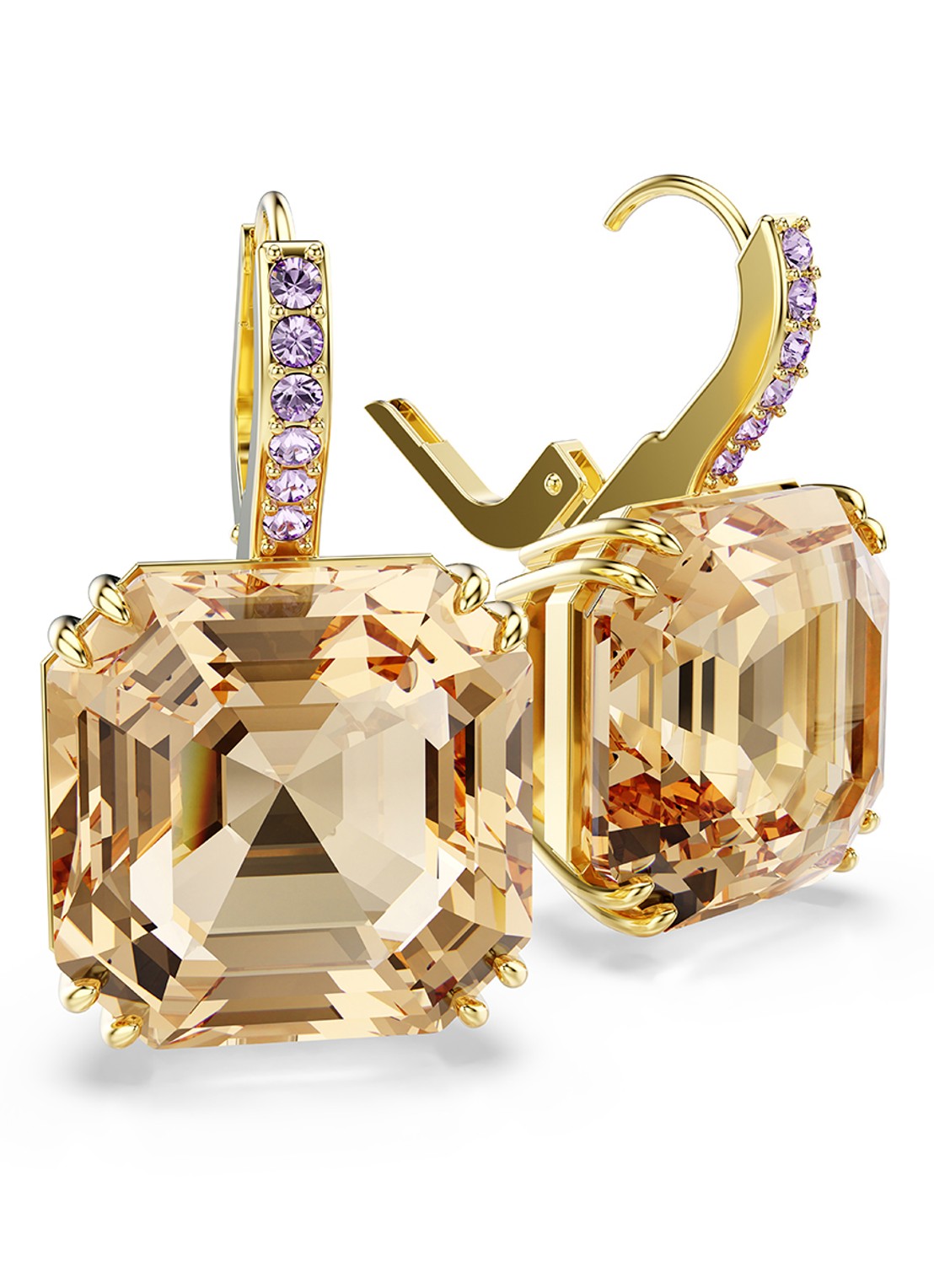 Swarovski Millenia oorhangers met kristal - detail 4 goud
