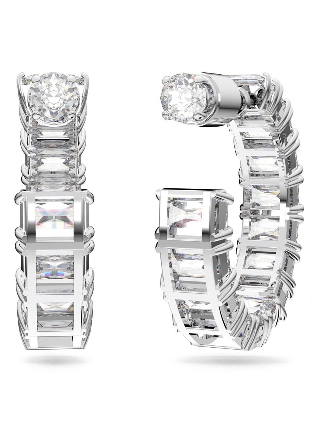 Swarovski Millenia oorringen met kristal - detail 2 zilver