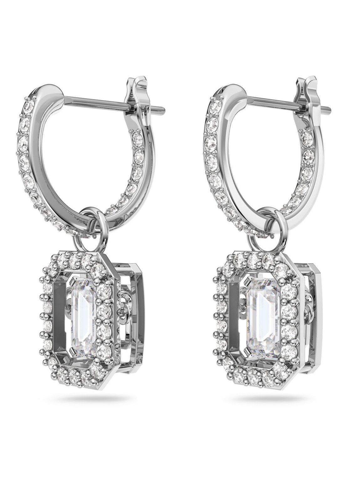 Swarovski Millenia oorringen met kristal - detail 2 zilver