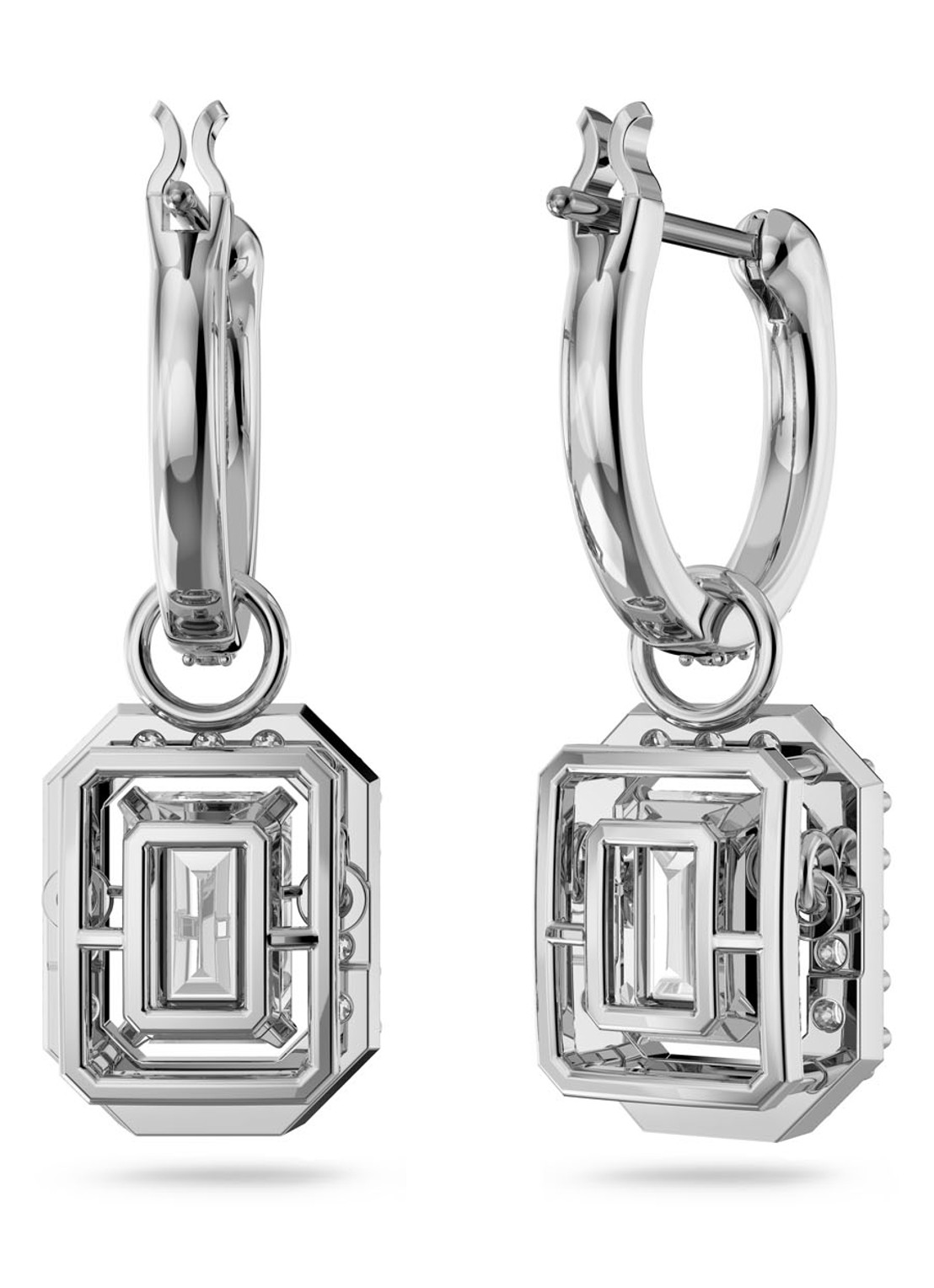 Swarovski Millenia oorringen met kristal - detail 3 zilver