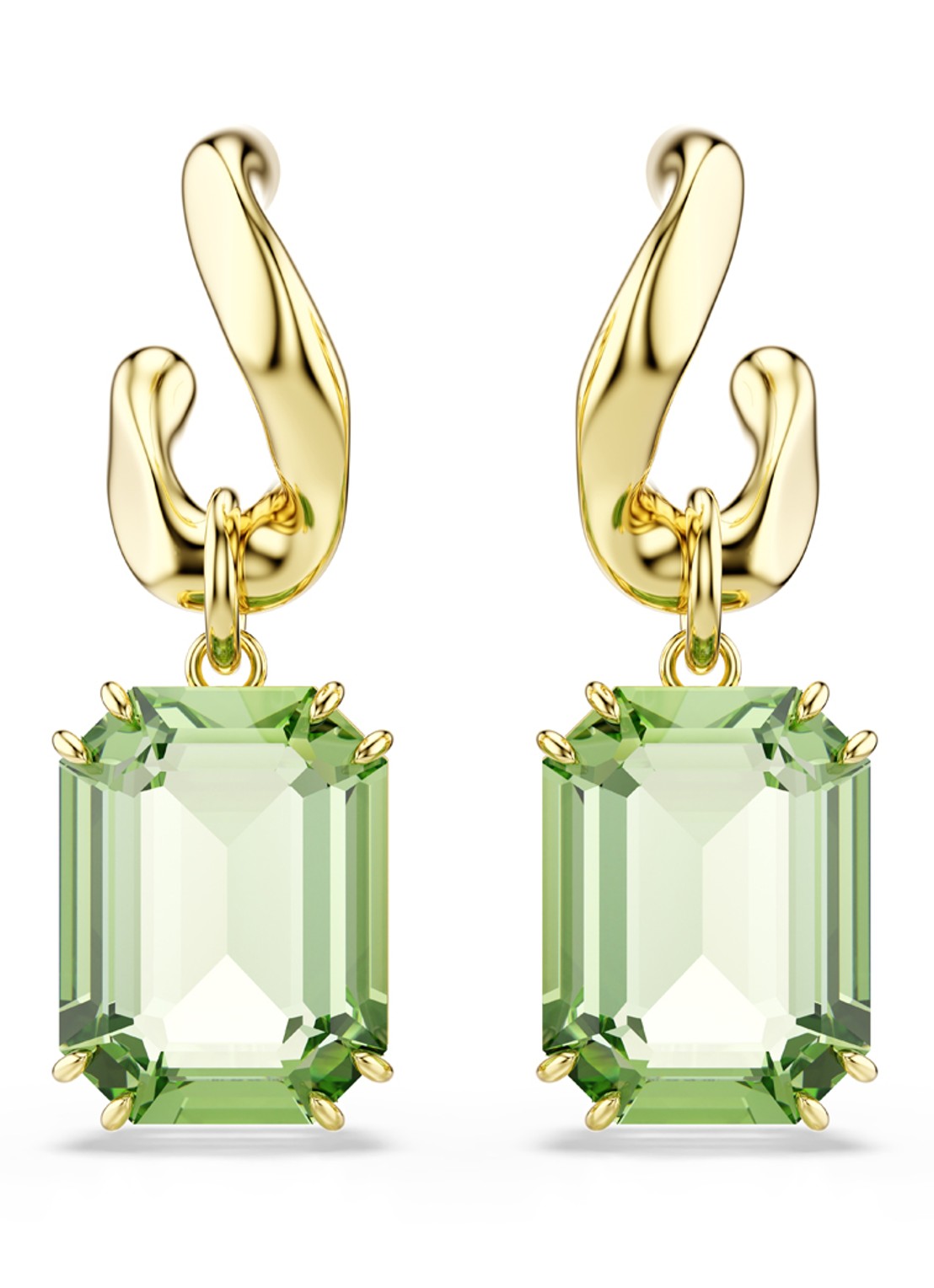 Swarovski Millenia oorstekers verguld  - voorkant 4 goud