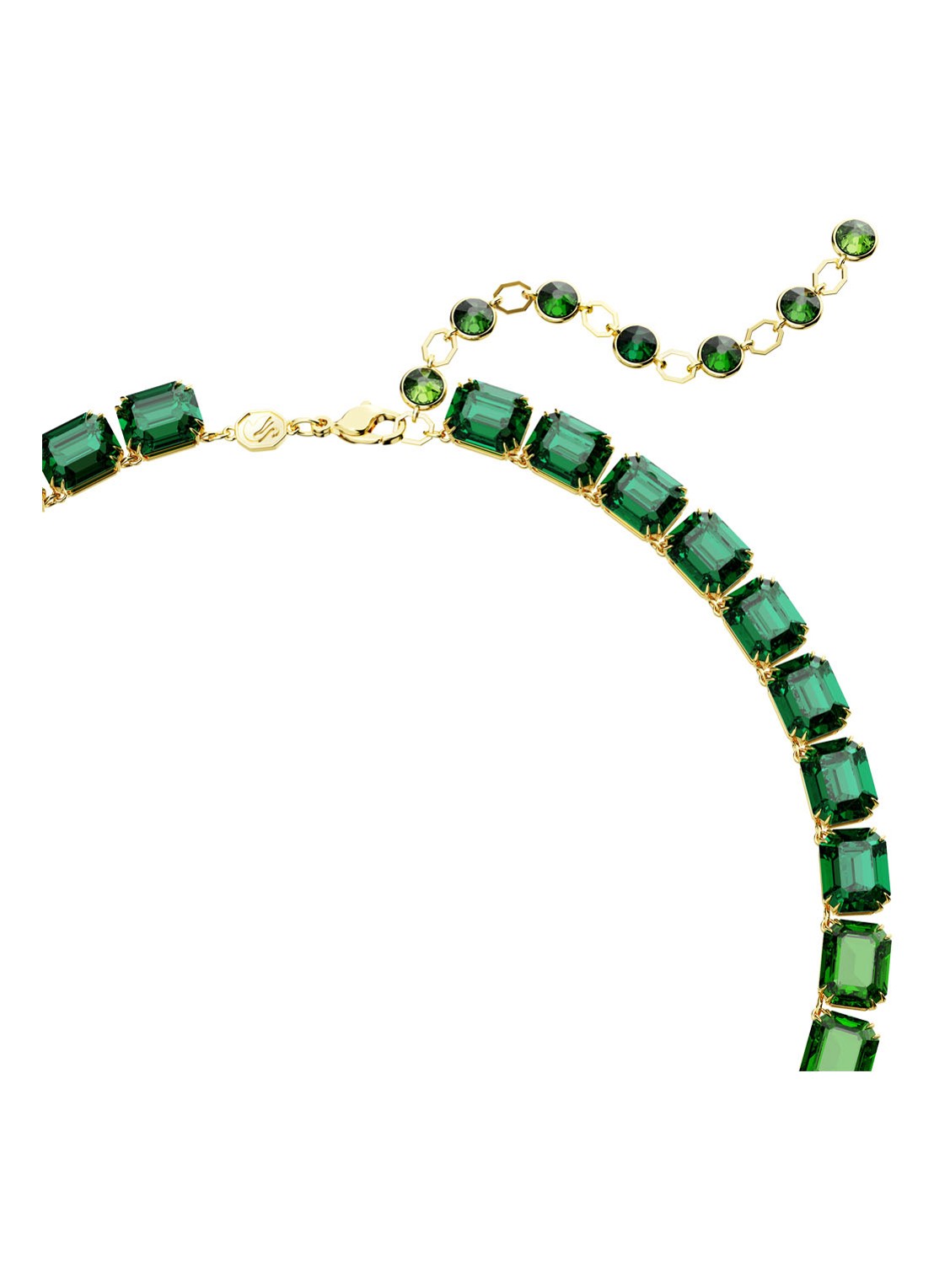 Swarovski Millenia statementketting verguld - detail 3 groen