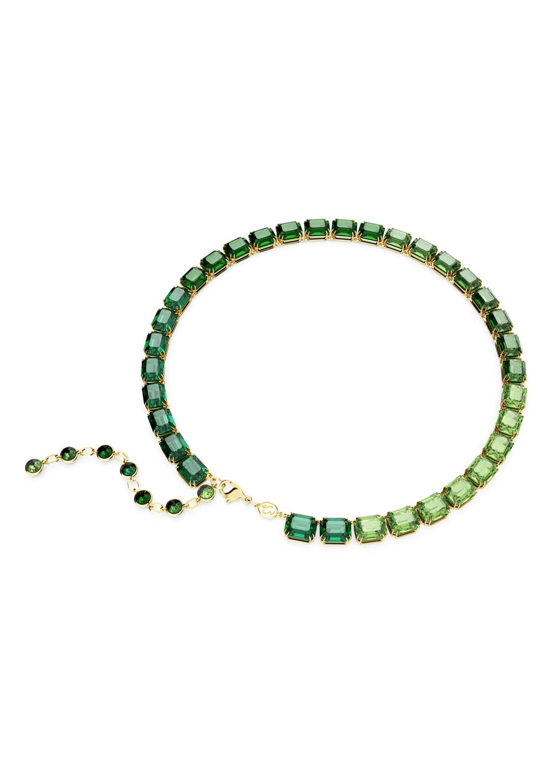 Swarovski Millenia statementketting verguld - detail 4 groen