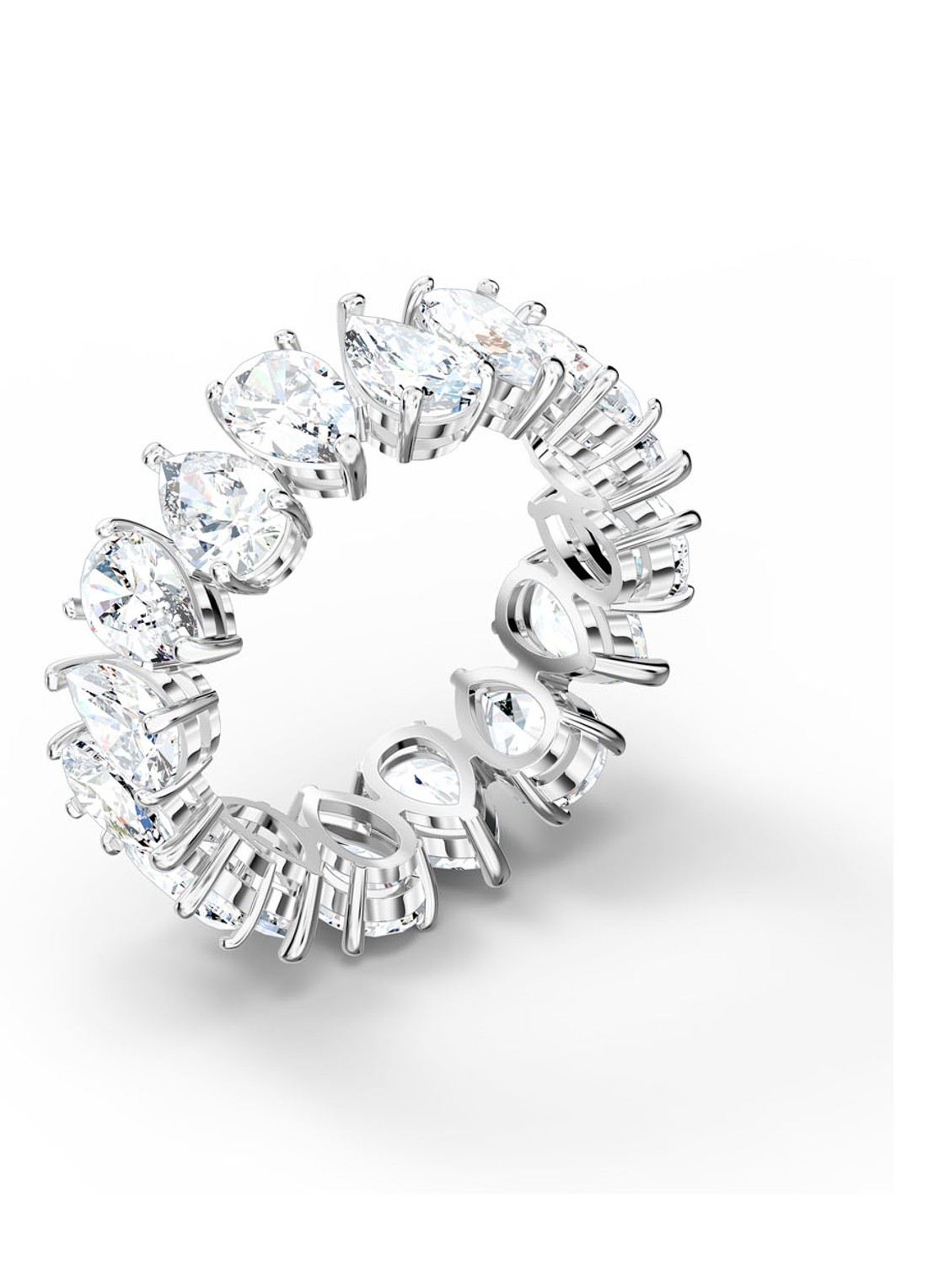 Swarovski Pear ring met kristal - detail 3 zilver