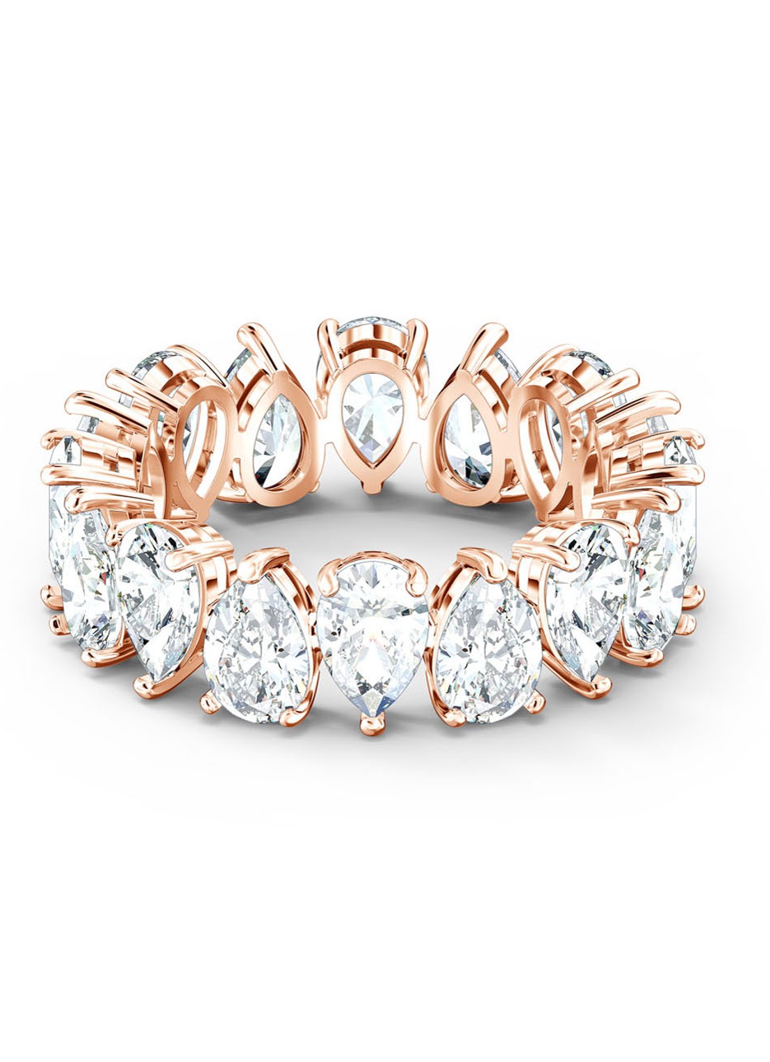 Swarovski Ring met kristal - voorkant 8 roségoud