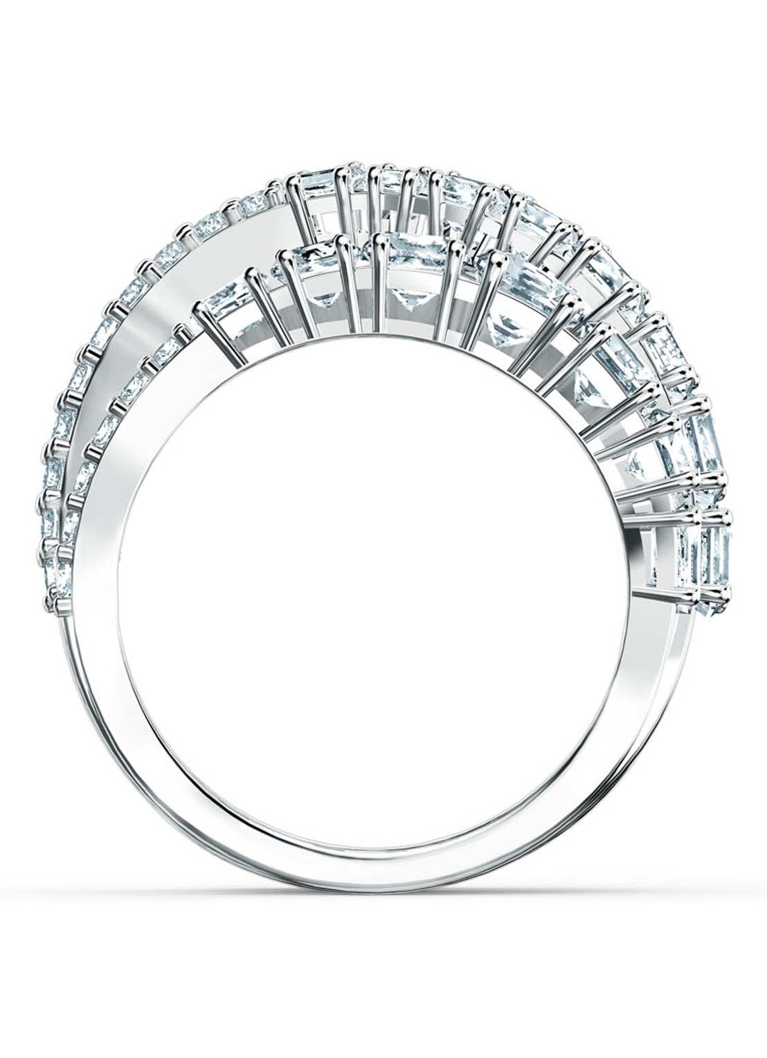Swarovski Ring met kristal - detail zilver