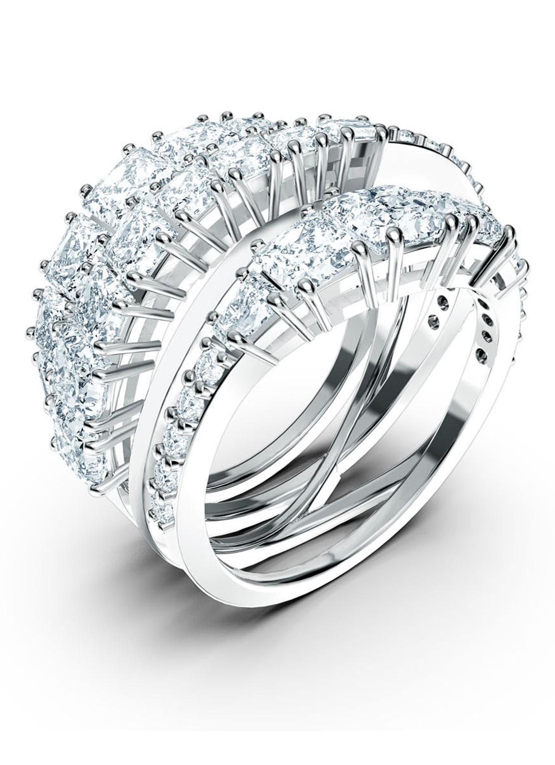 Swarovski Ring met kristal - detail 2 zilver