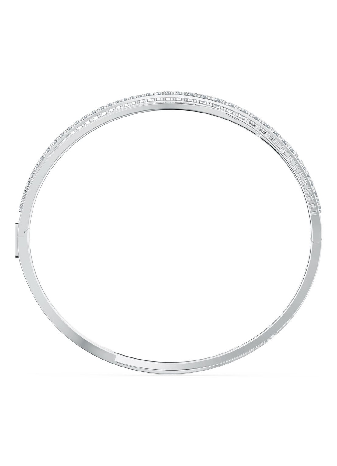 Swarovski Rows bangle met kristal - detail zilver