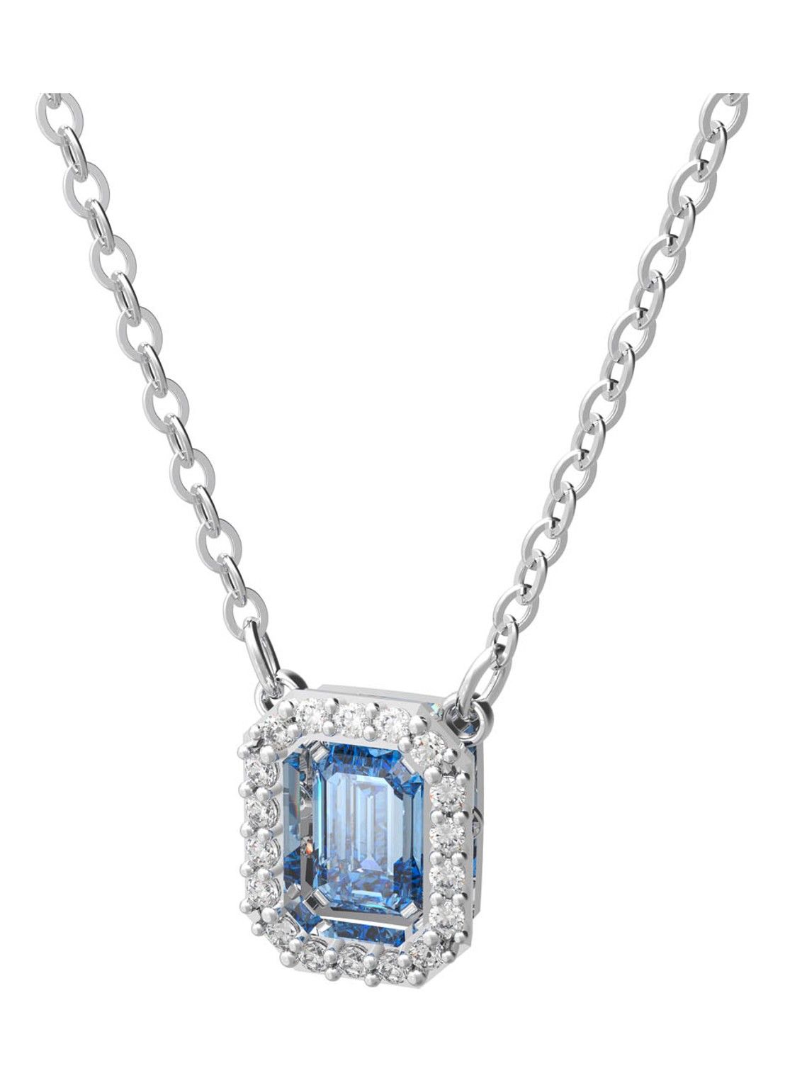 Swarovski Schakelketting met kristal - voorkant zilver