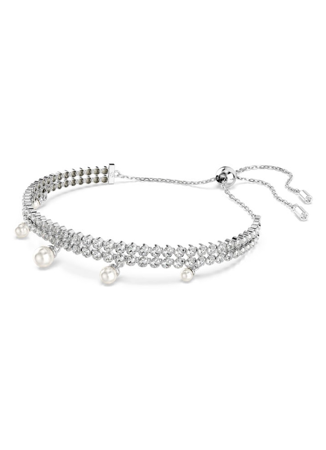 Swarovski SS25 Capsule armband met kristal M - detail 2 zilver