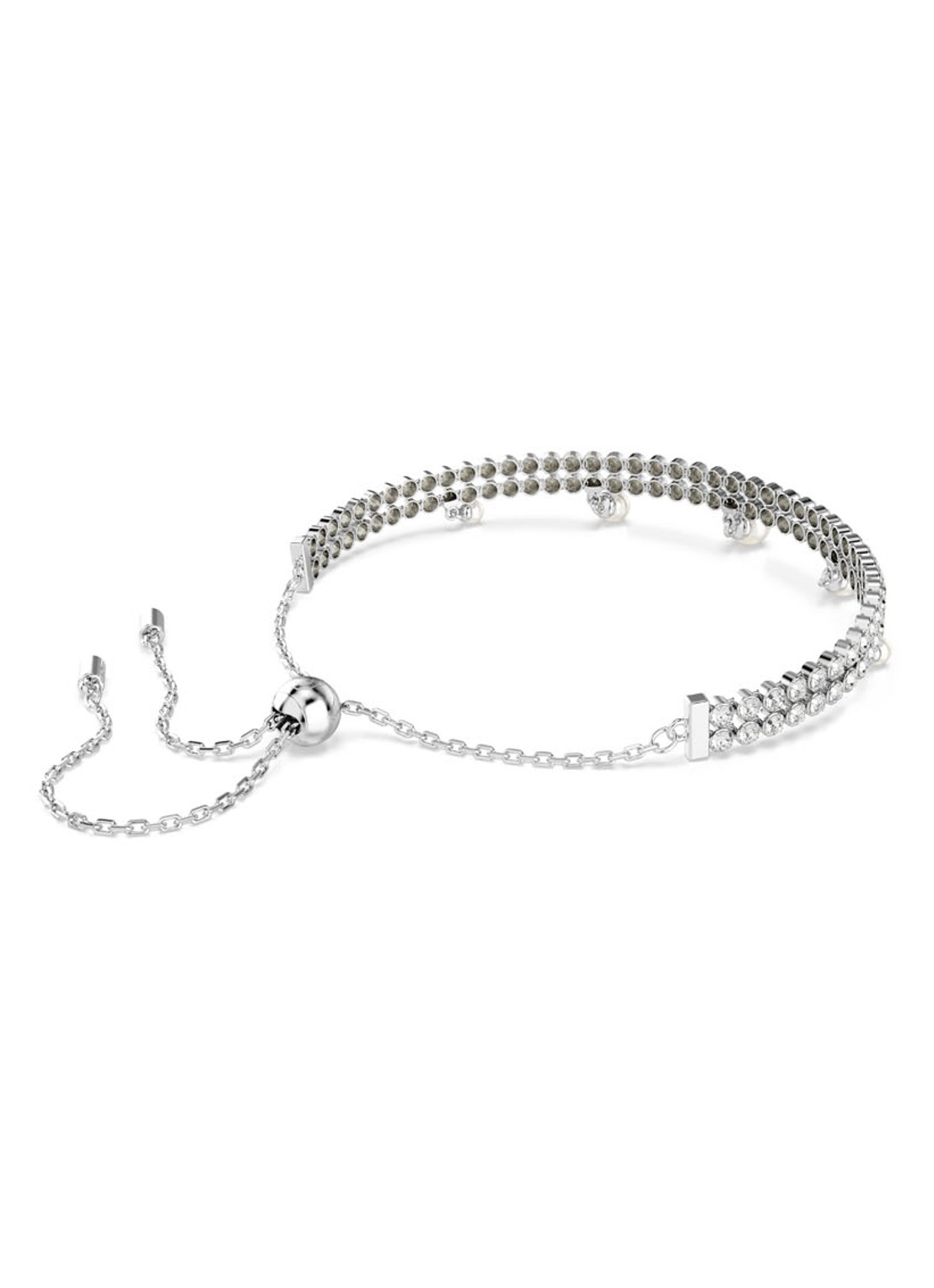 Swarovski SS25 Capsule armband met kristal M - detail 5 zilver