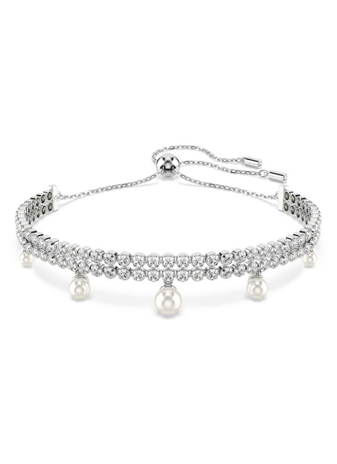 Swarovski SS25 Capsule armband met kristal M - voorkant zilver