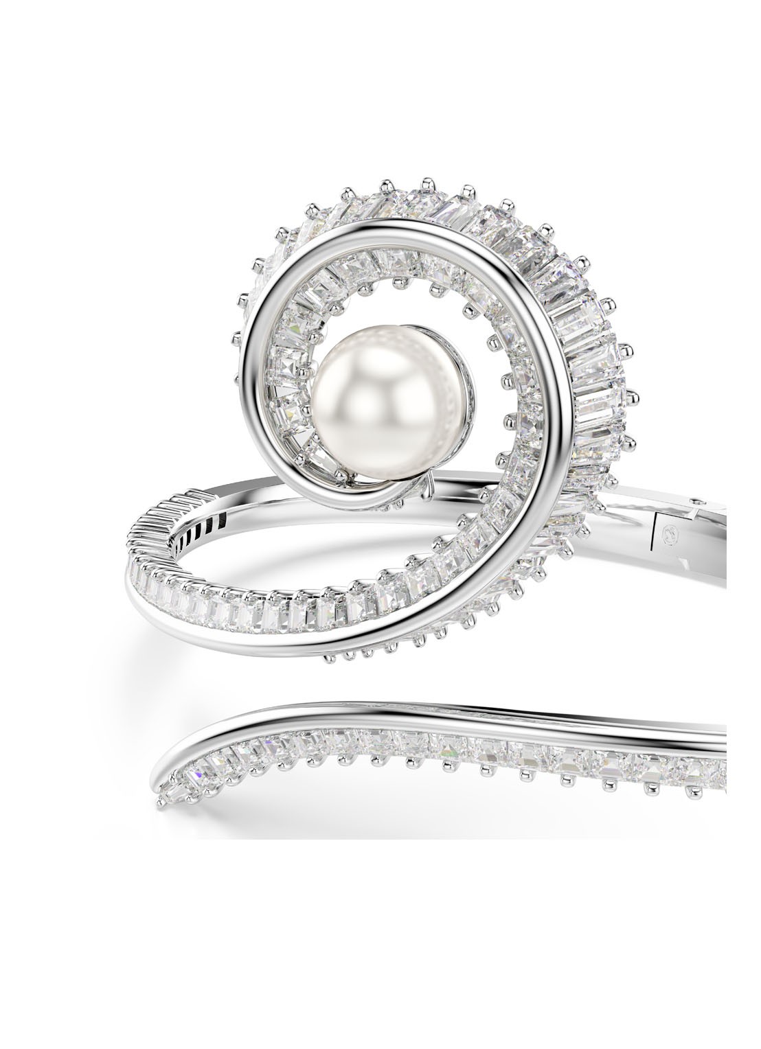 Swarovski SS25 Capsule bangle met kristal L - detail zilver