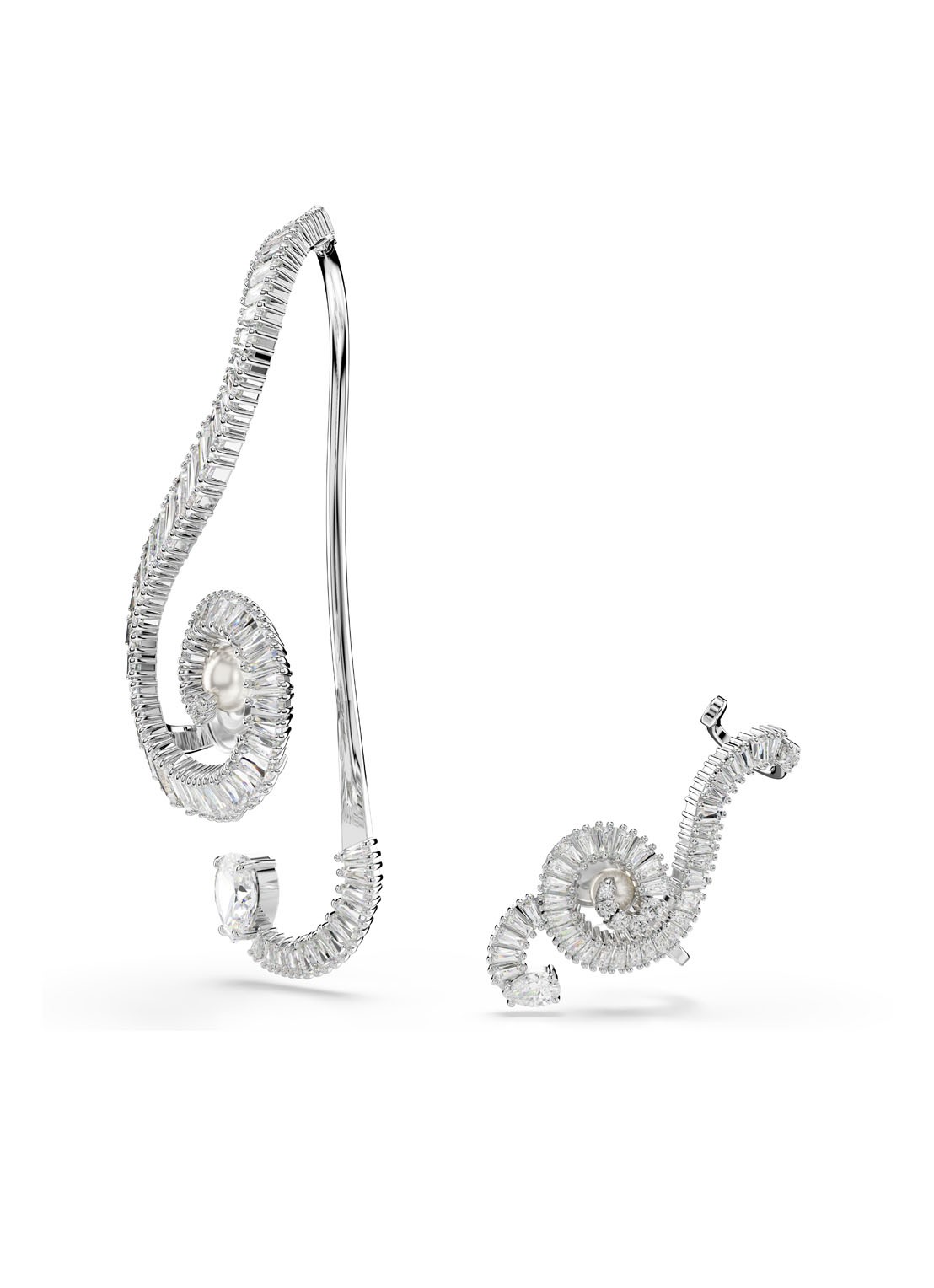 Swarovski SS25 Capsule oorclips met kristal  - detail 2 zilver
