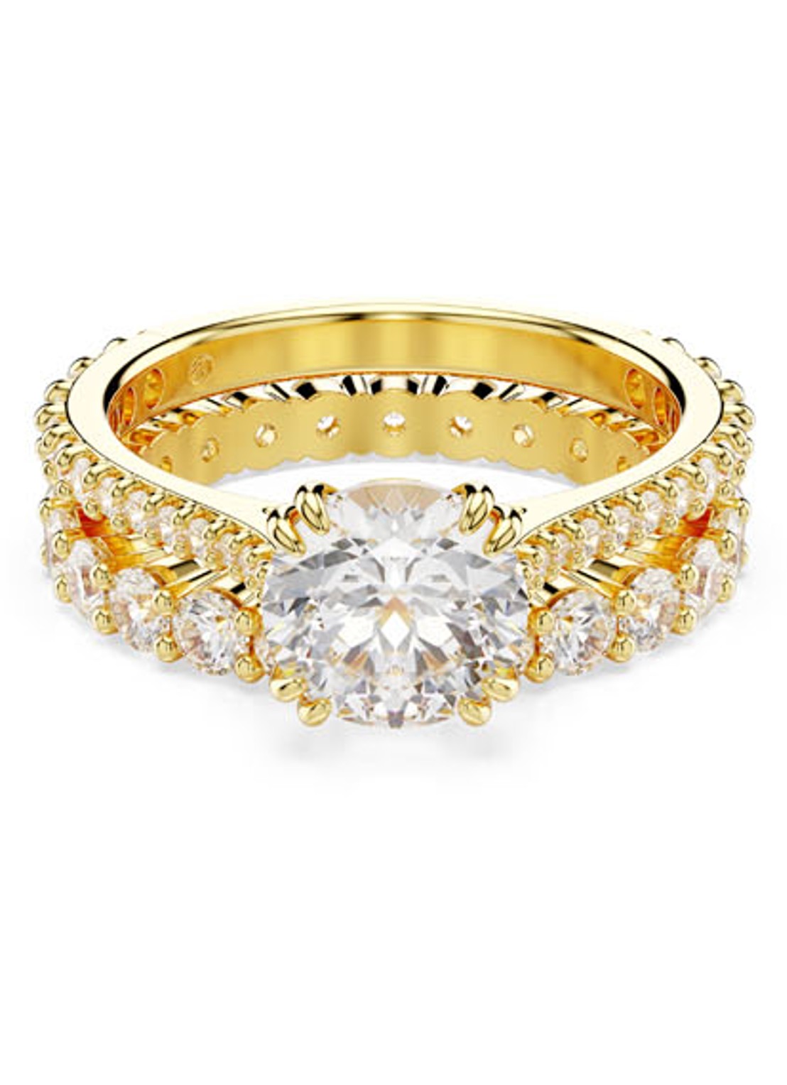 Swarovski Stilla Double ring verguld 60 - voorkant 4 goud