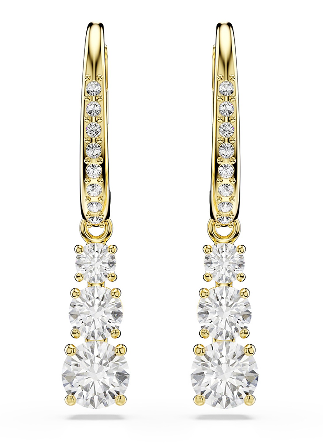 Swarovski Stilla oorringen met zirkonia - detail goud