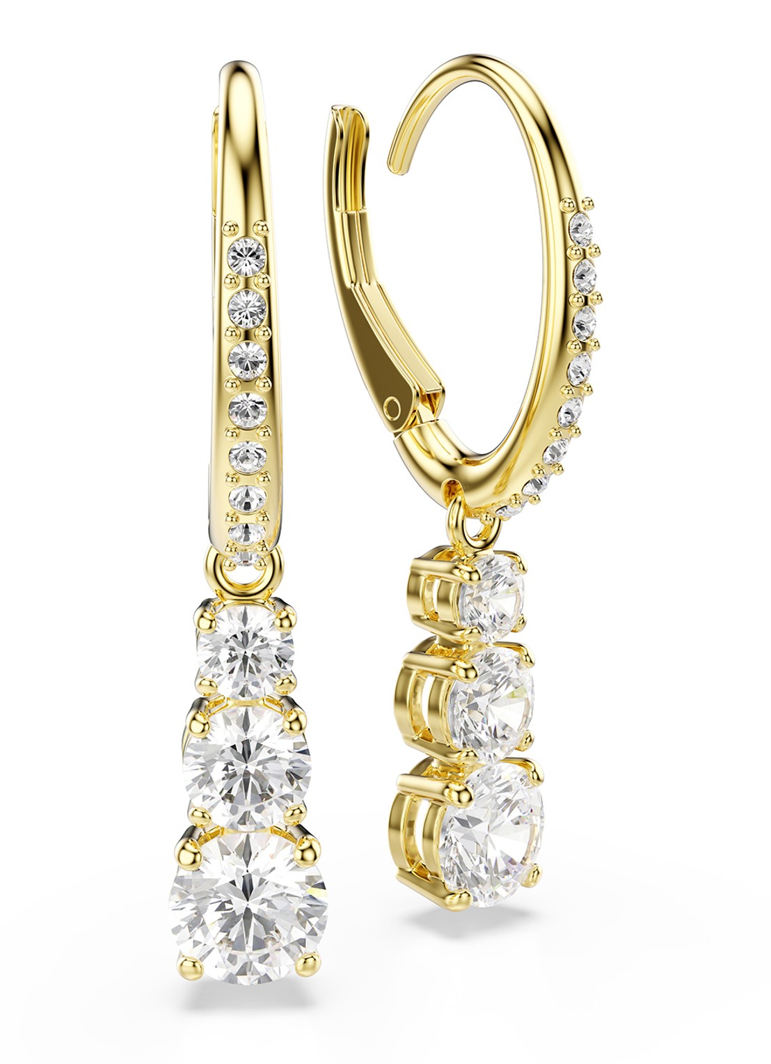 Swarovski Stilla oorringen met zirkonia - detail 2 goud