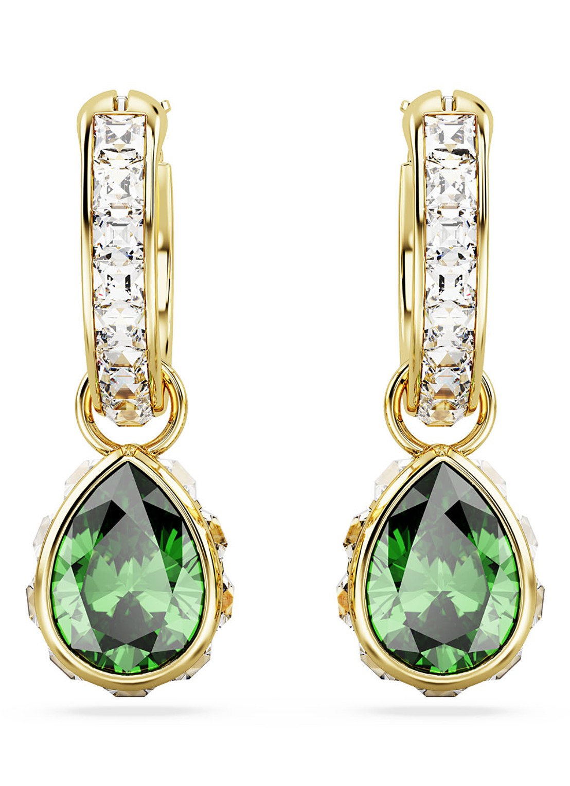 Swarovski Stilla oorringen verguld - voorkant 2 groen