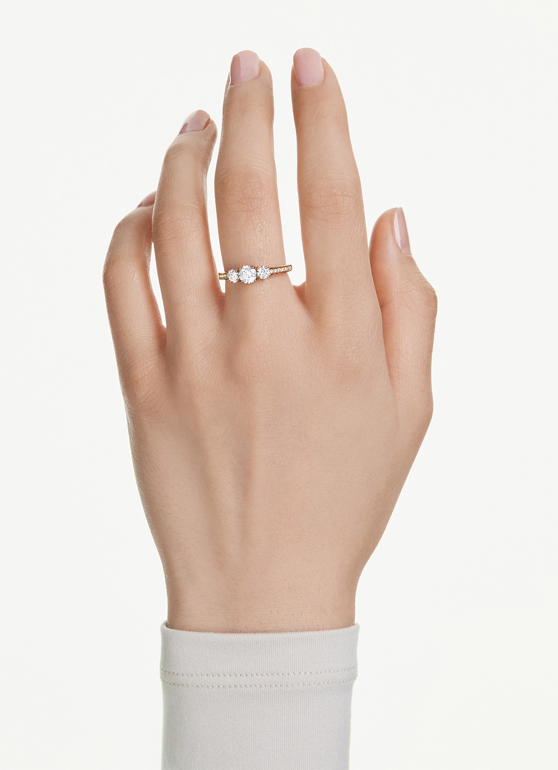 Swarovski Stilla ring verguld 55 - voorkant 5 goud