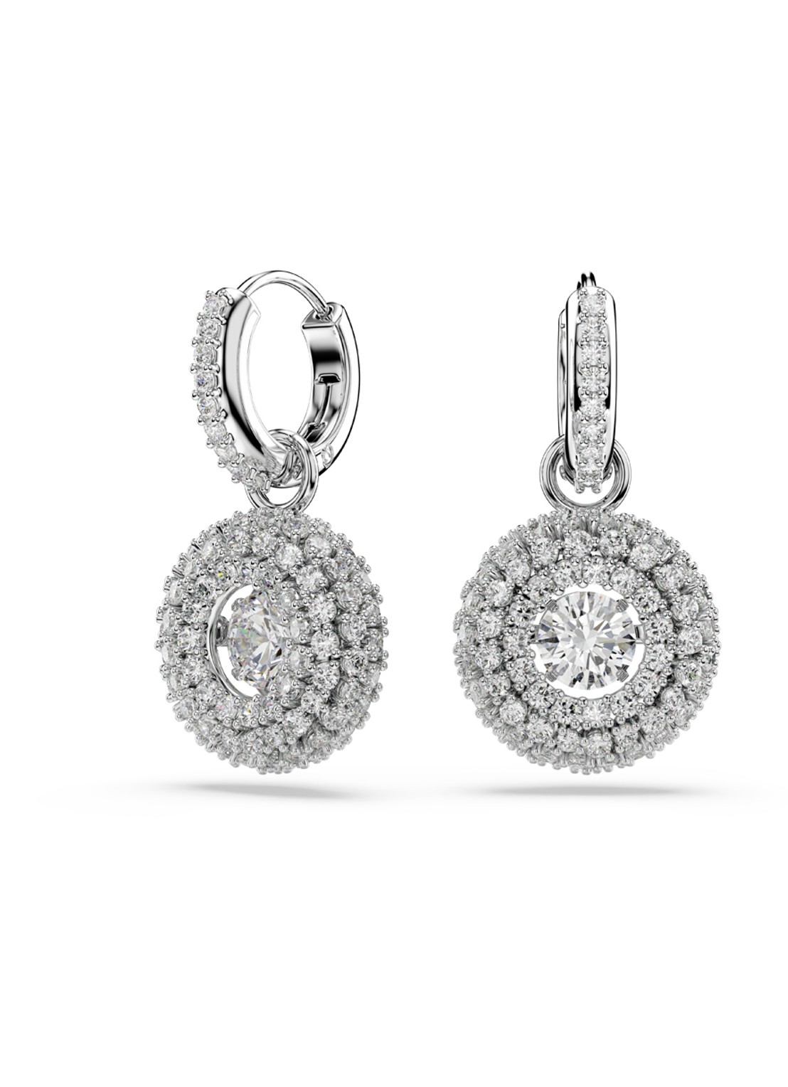 Swarovski Sublima oorringen met kristal - voorkant zilver