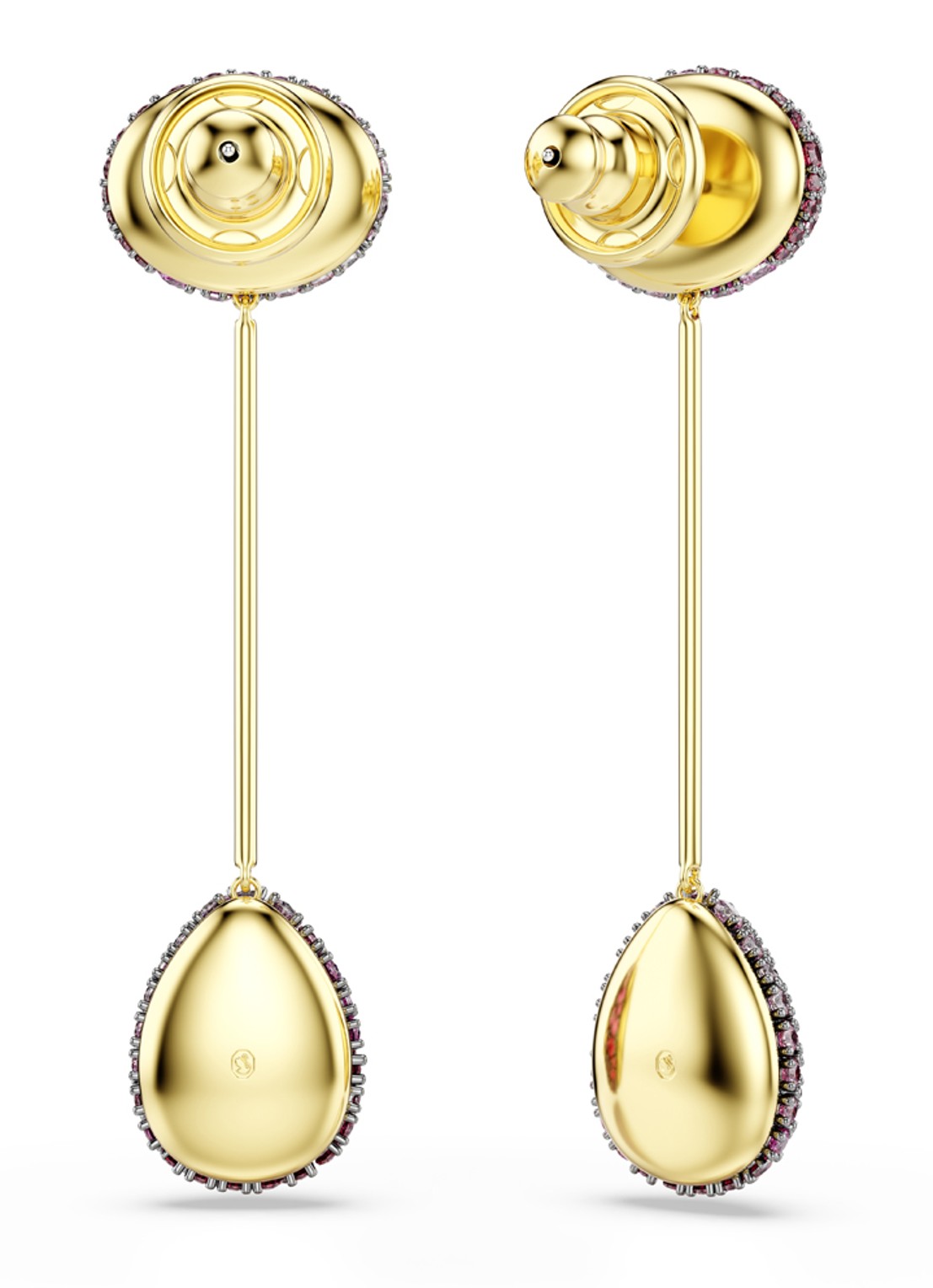 Swarovski Sublima oorstekers verguld  - detail 4 rood