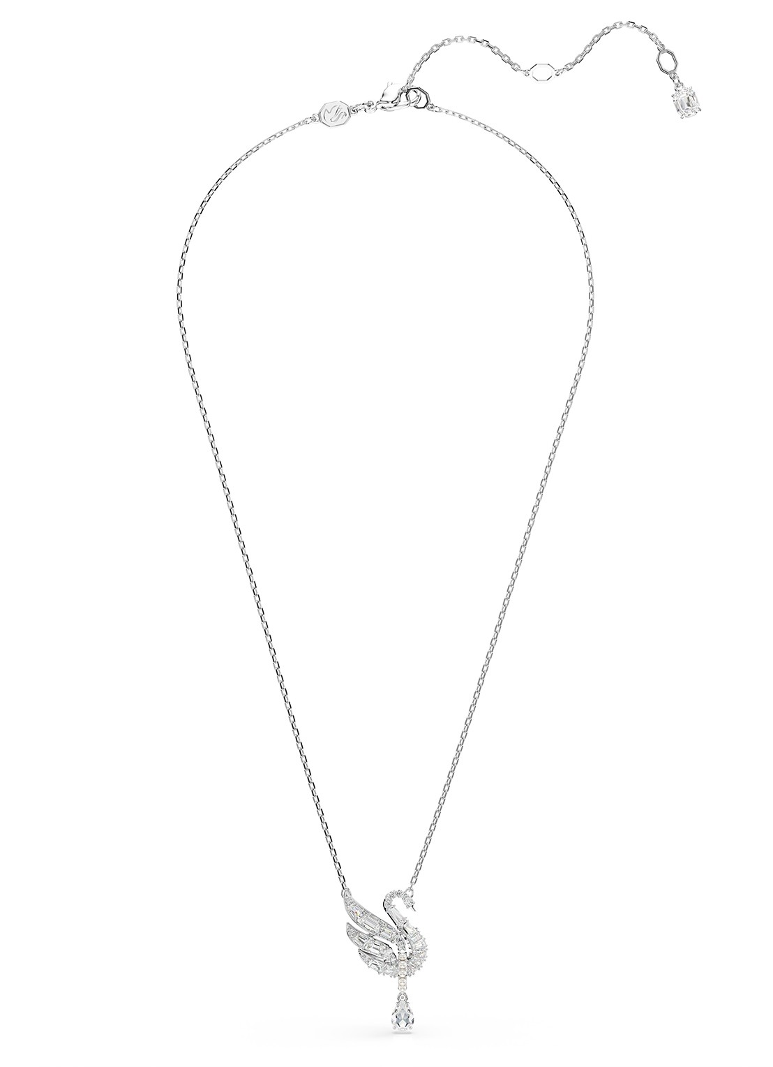 Swarovski Swan ketting met zirkonia - detail 3 zilver