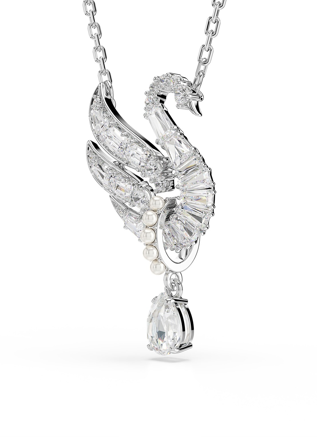 Swarovski Swan ketting met zirkonia - detail 4 zilver