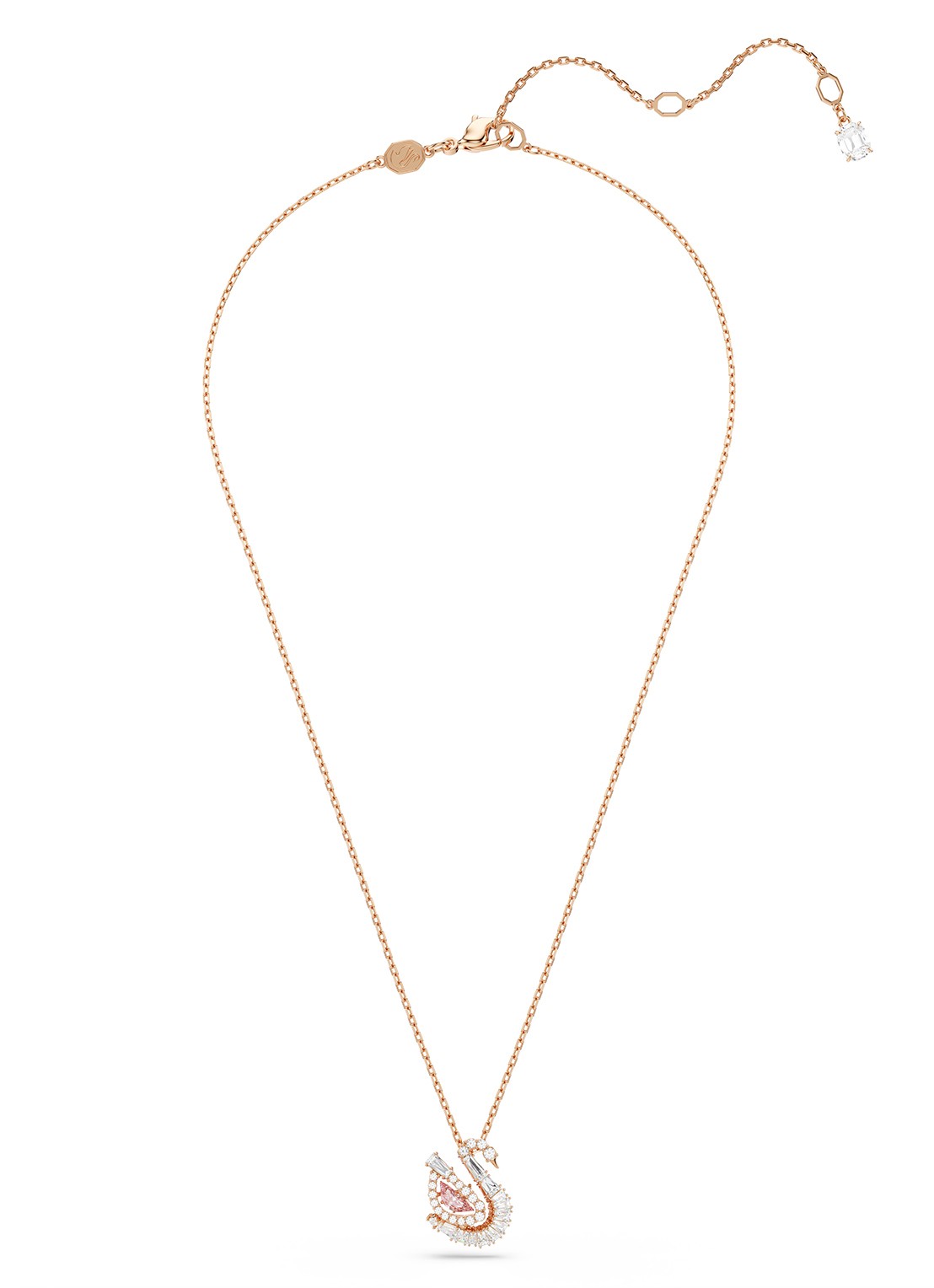 Swarovski Swan ketting met zirkonia - detail 3 roségoud