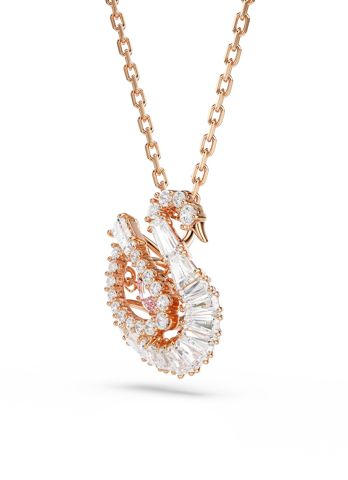 Swarovski Swan ketting met zirkonia - detail 4 roségoud