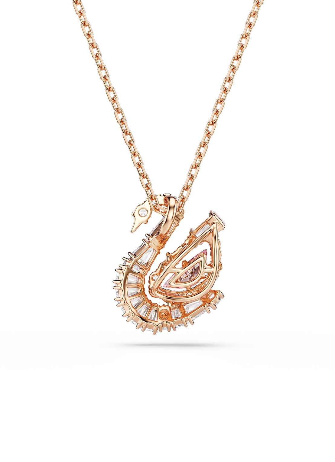 Swarovski Swan ketting met zirkonia - detail 6 roségoud