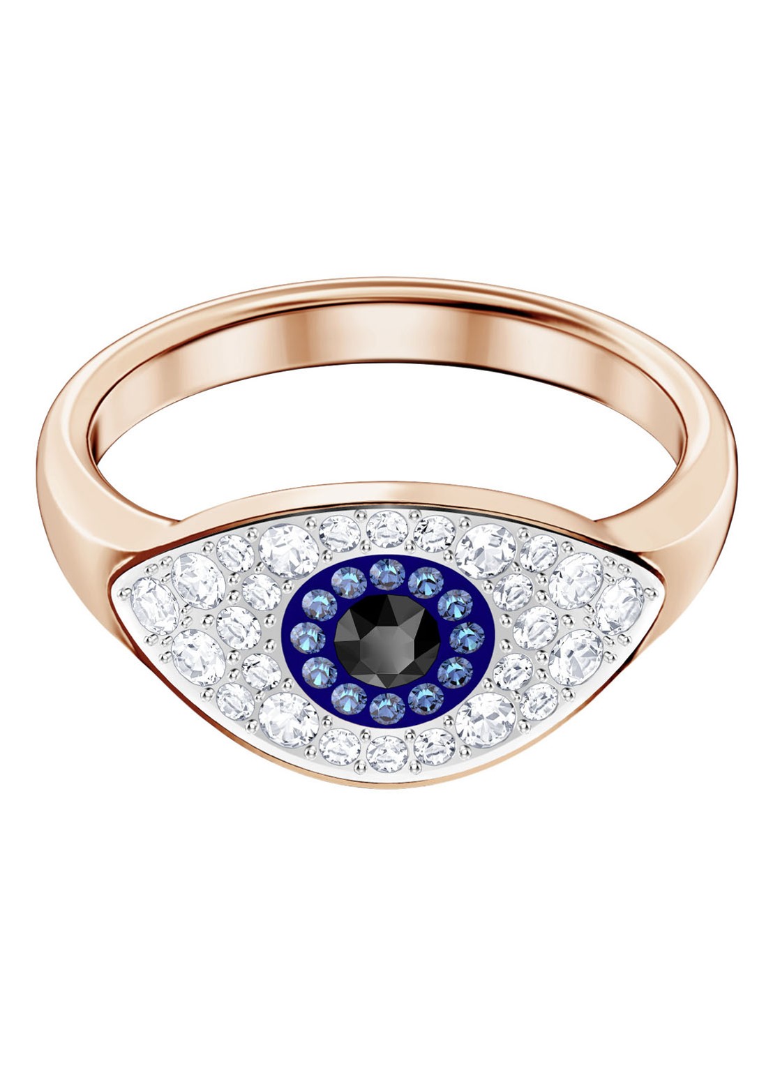 Swarovski Symbol ring met kristal - voorkant 3 roségoud