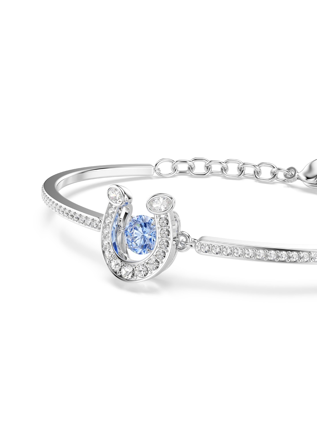Swarovski Symbolica bangle met kristal M - detail 4 zilver