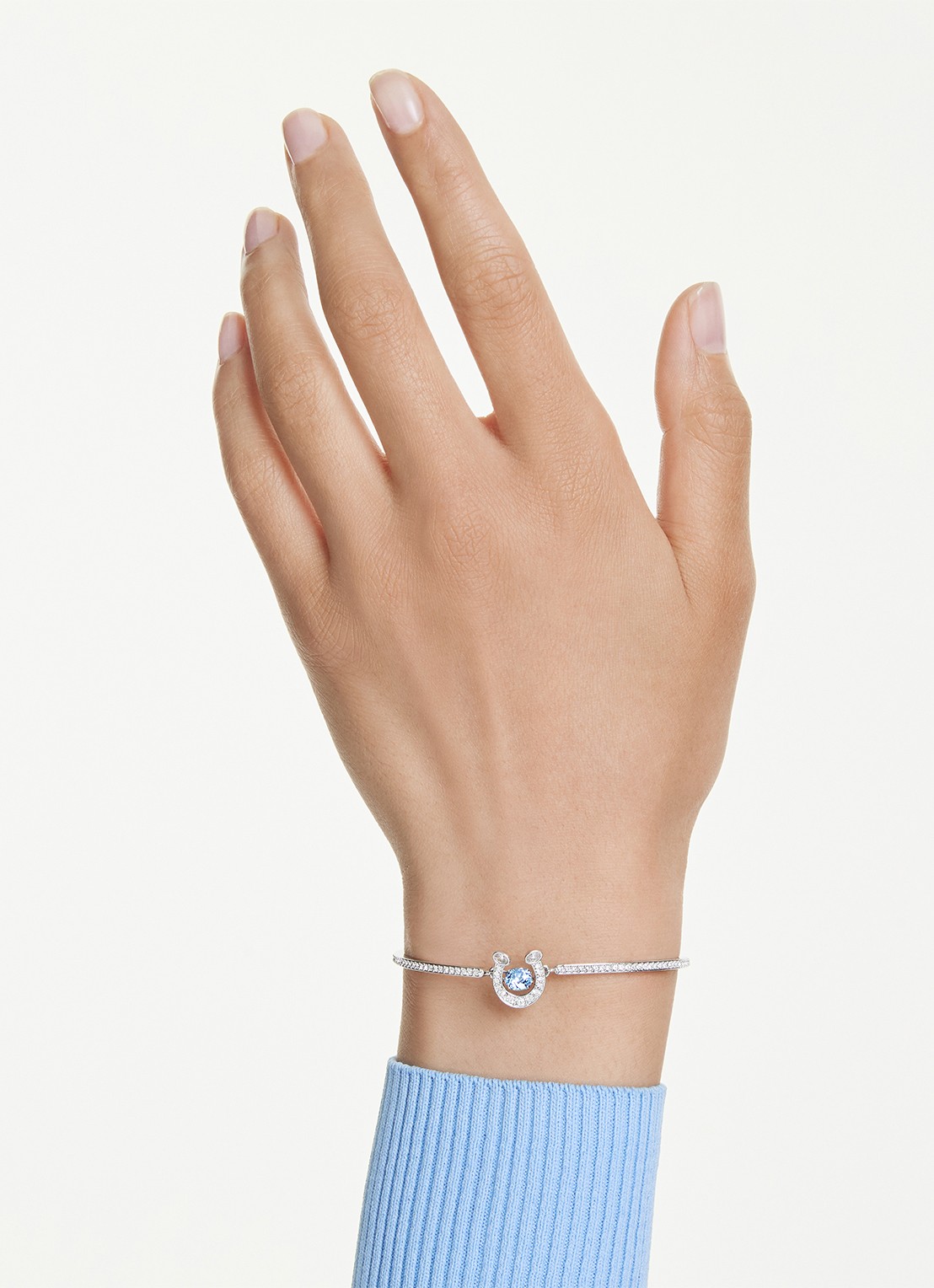 Swarovski Symbolica bangle met kristal M - detail 6 zilver