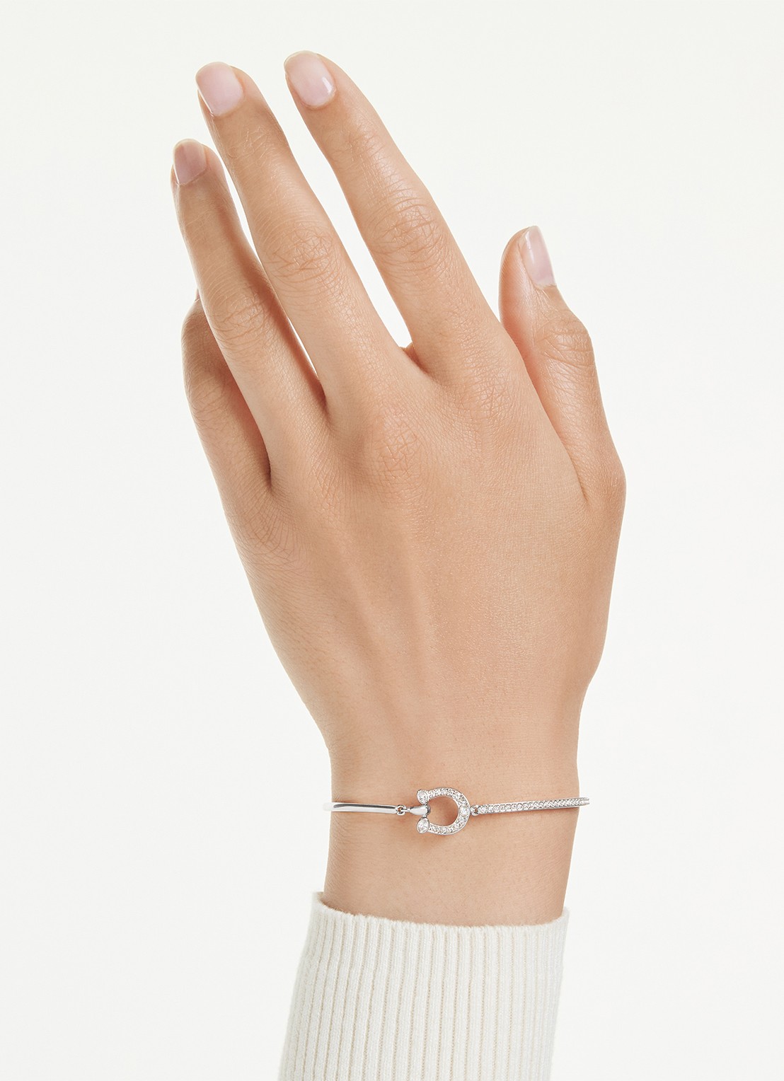 Swarovski Symbolica bangle met kristal - detail 6 zilver