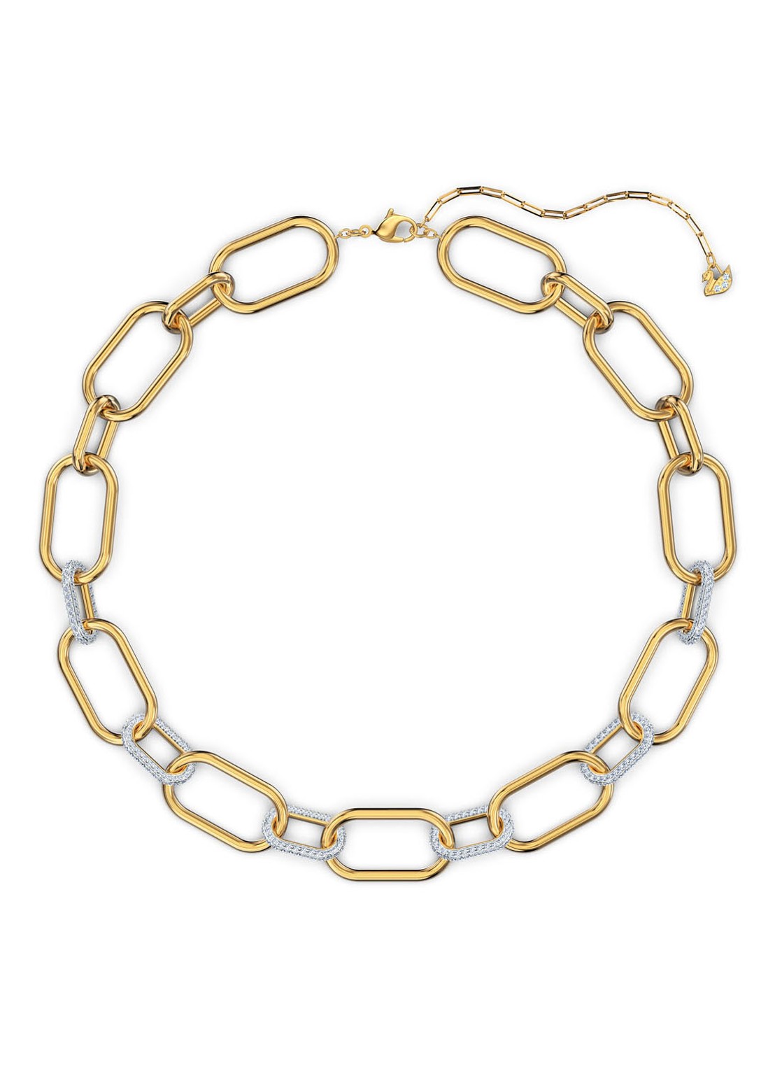 Swarovski Time schakelketting met kristal - voorkant geelgoud