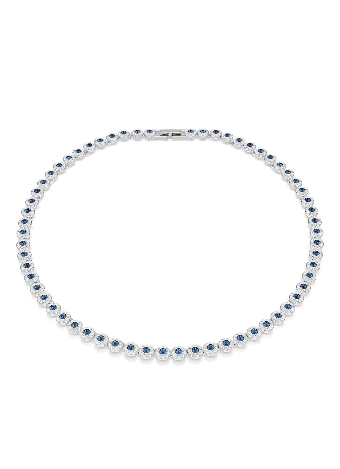 Swarovski Una ketting met kristal - voorkant zilver