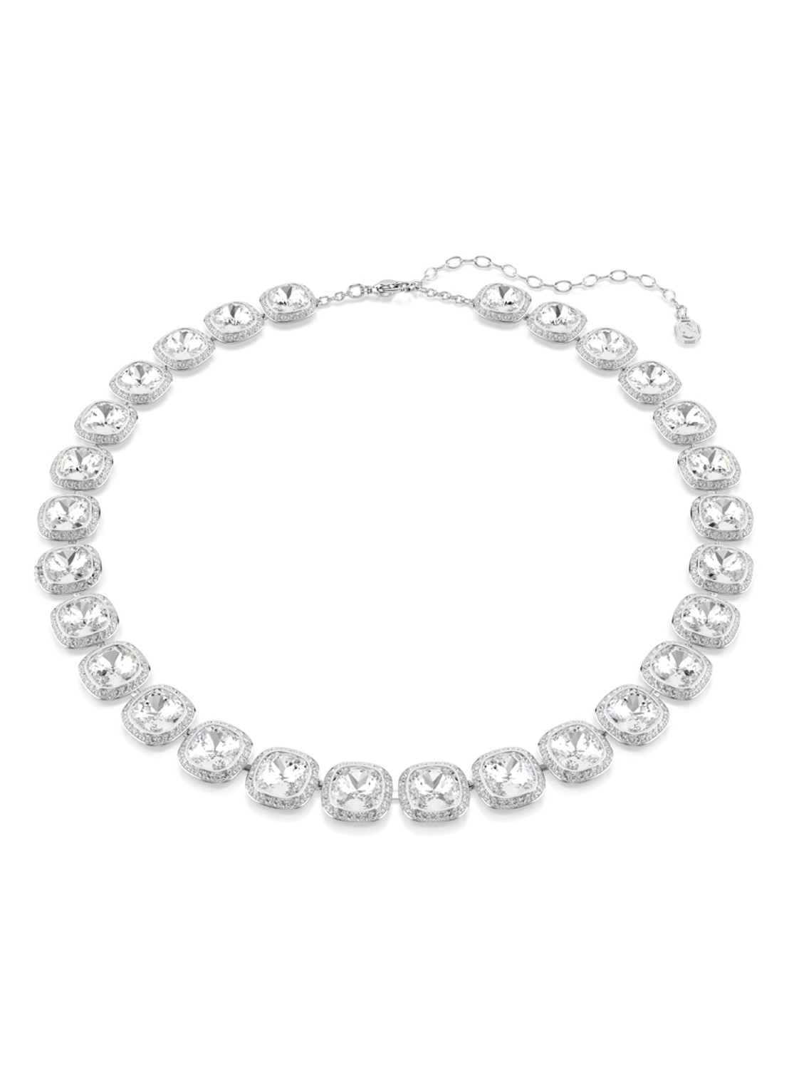 Swarovski Una ketting met kristal  - voorkant zilver