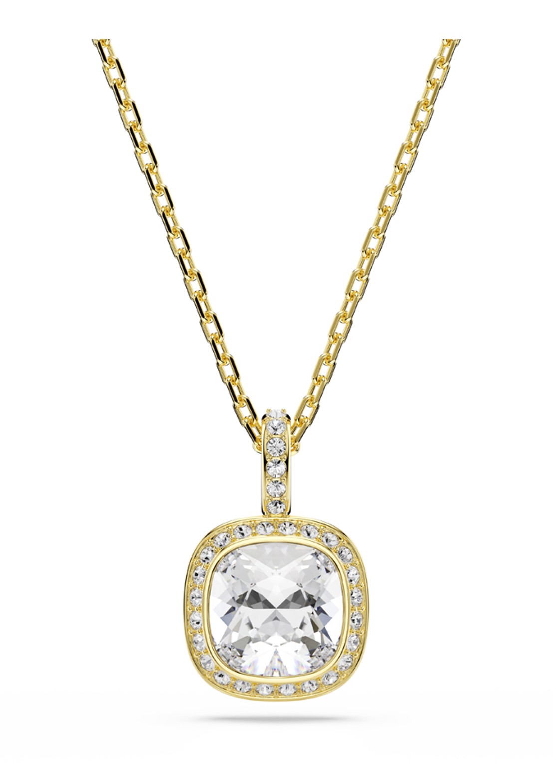 Swarovski Una ketting met kristal - voorkant goud