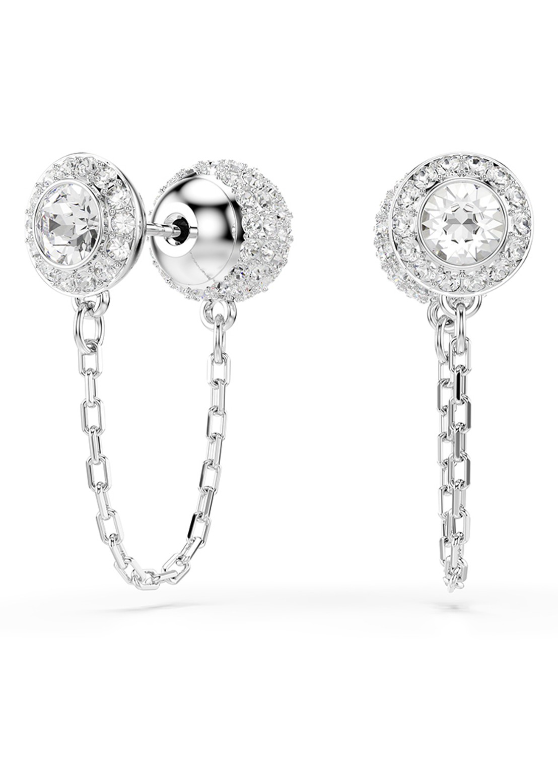 Swarovski Una oorhangers met kristal - detail 5 zilver