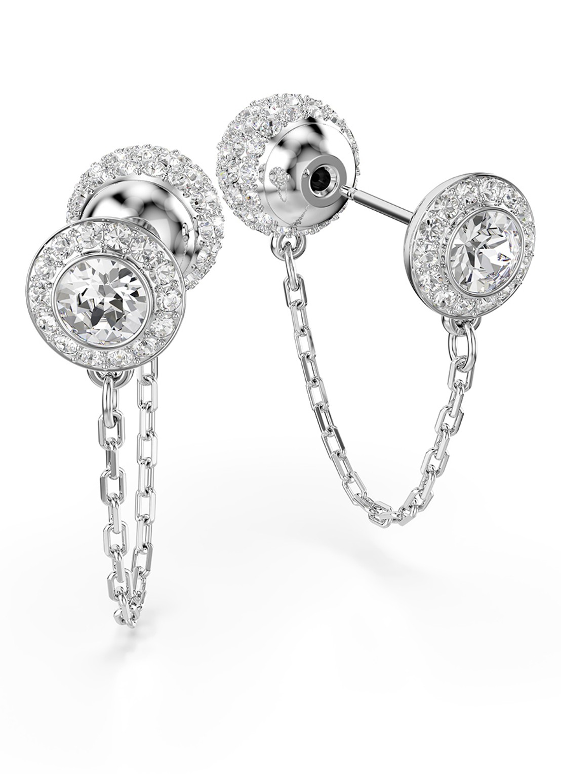 Swarovski Una oorhangers met kristal - detail 6 zilver
