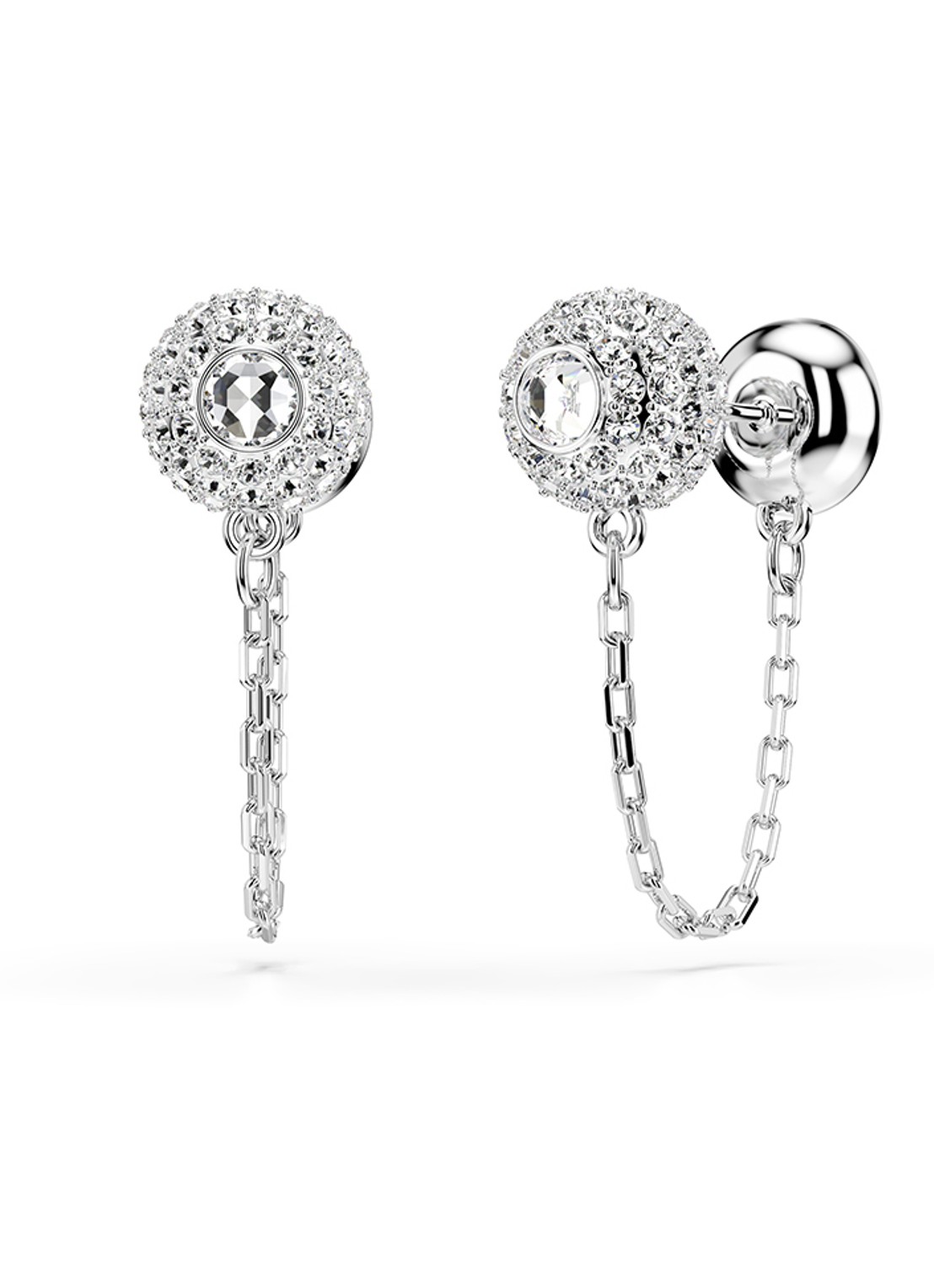 Swarovski Una oorhangers met kristal - detail 7 zilver