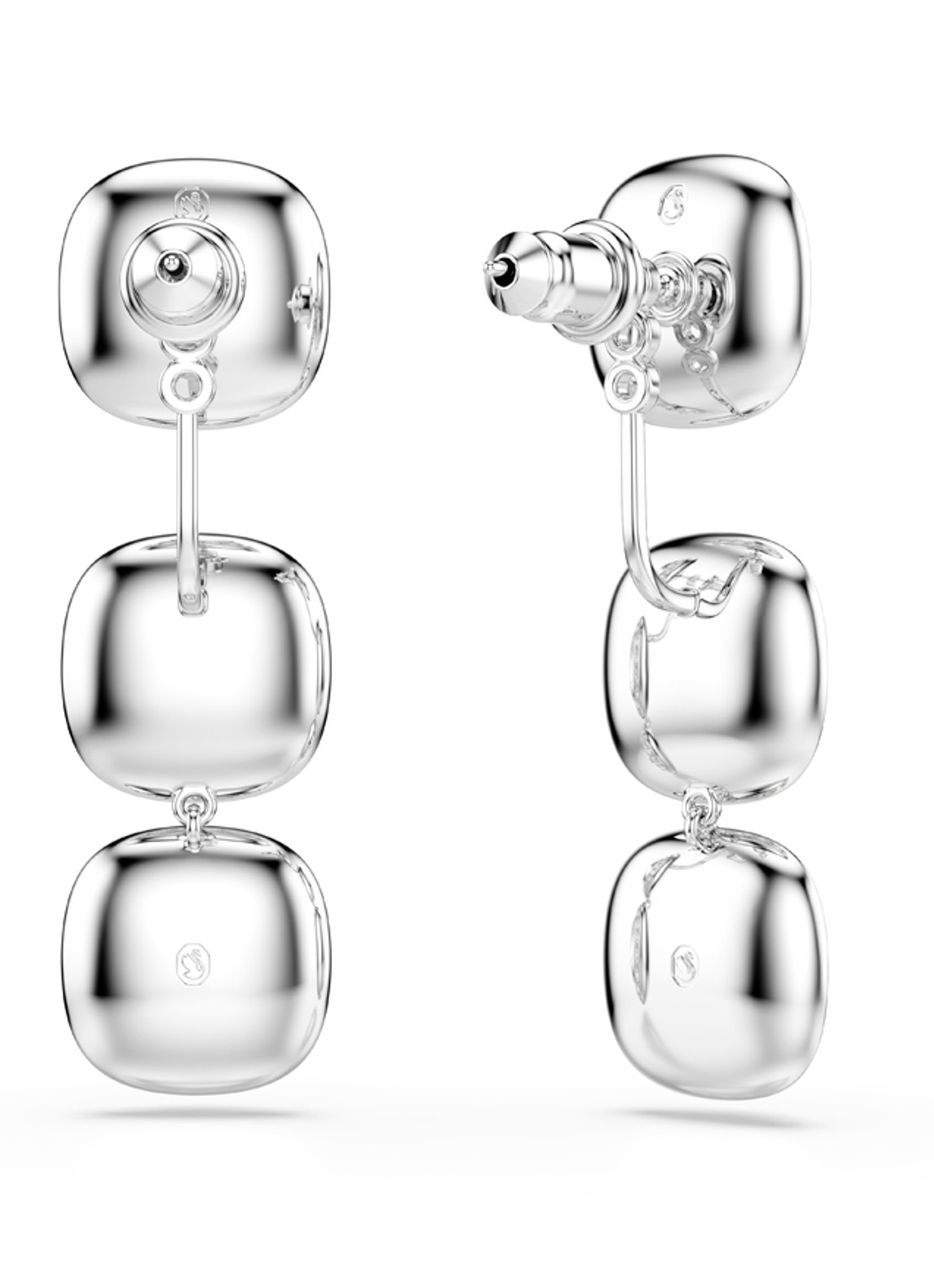 Swarovski Una oorhangers met kristal - detail 4 zilver