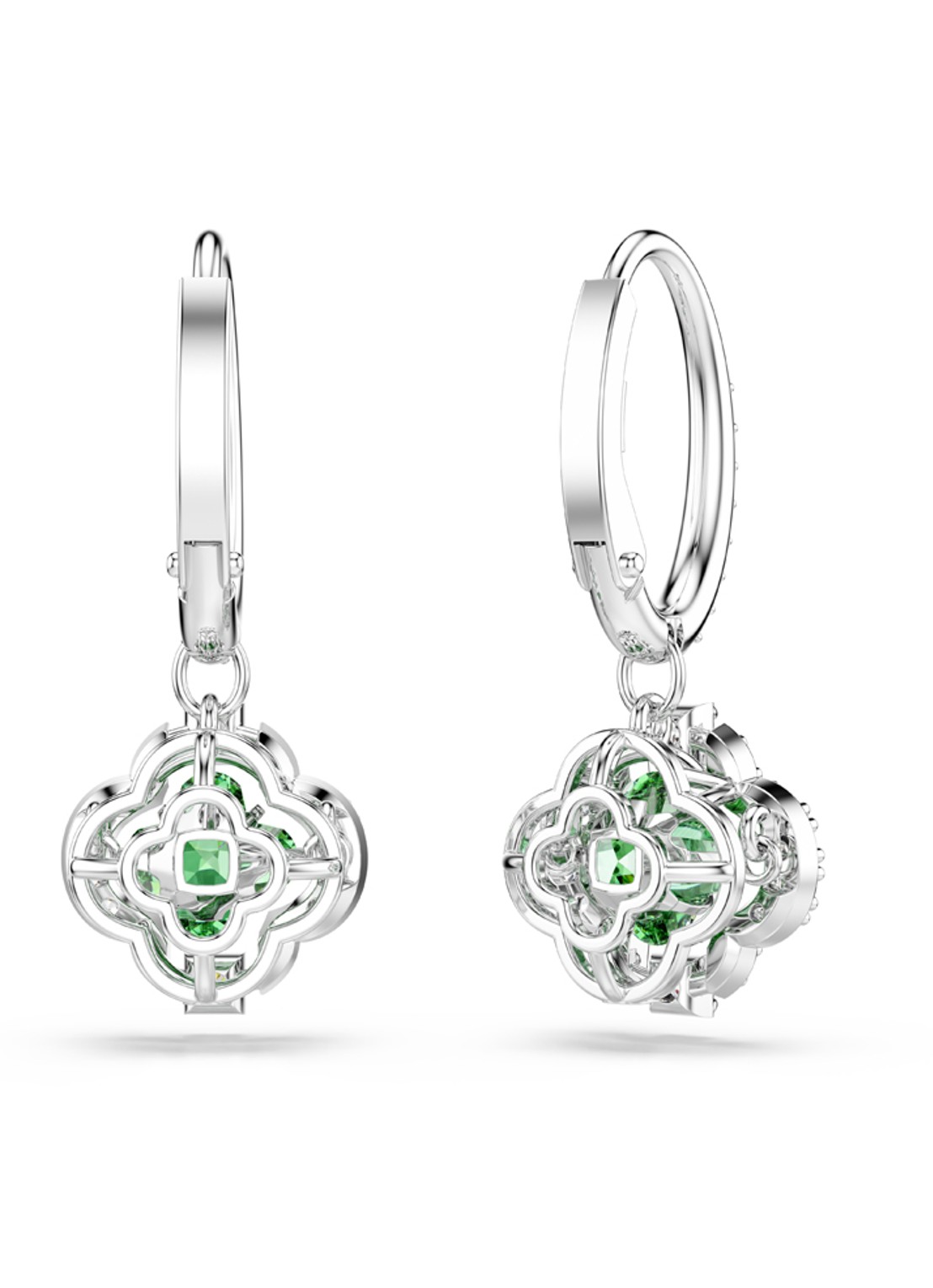 Swarovski Una oorhangers met kristal - detail 4 groen