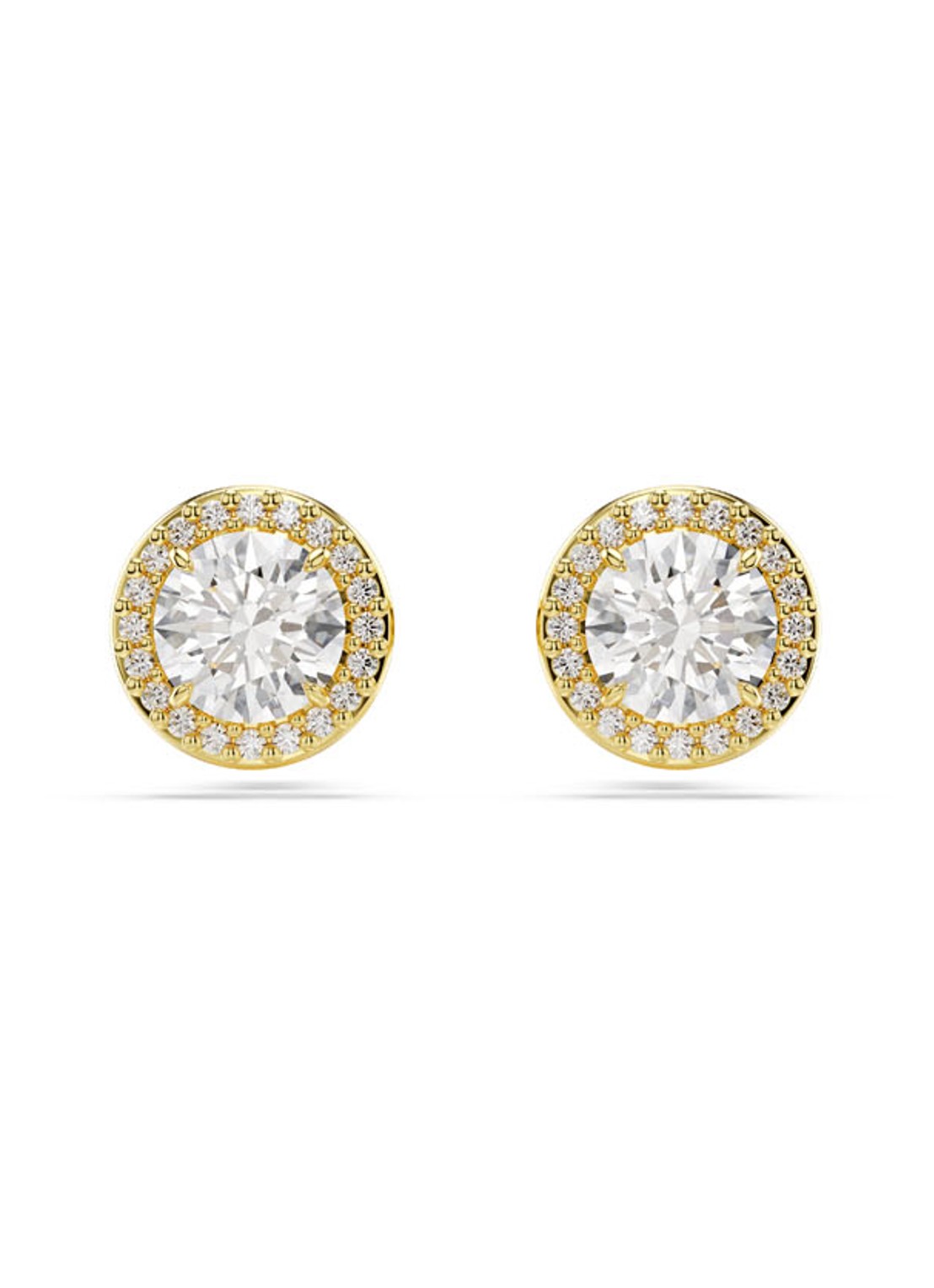 Swarovski Una oorknopjes met kristal - voorkant 4 goud