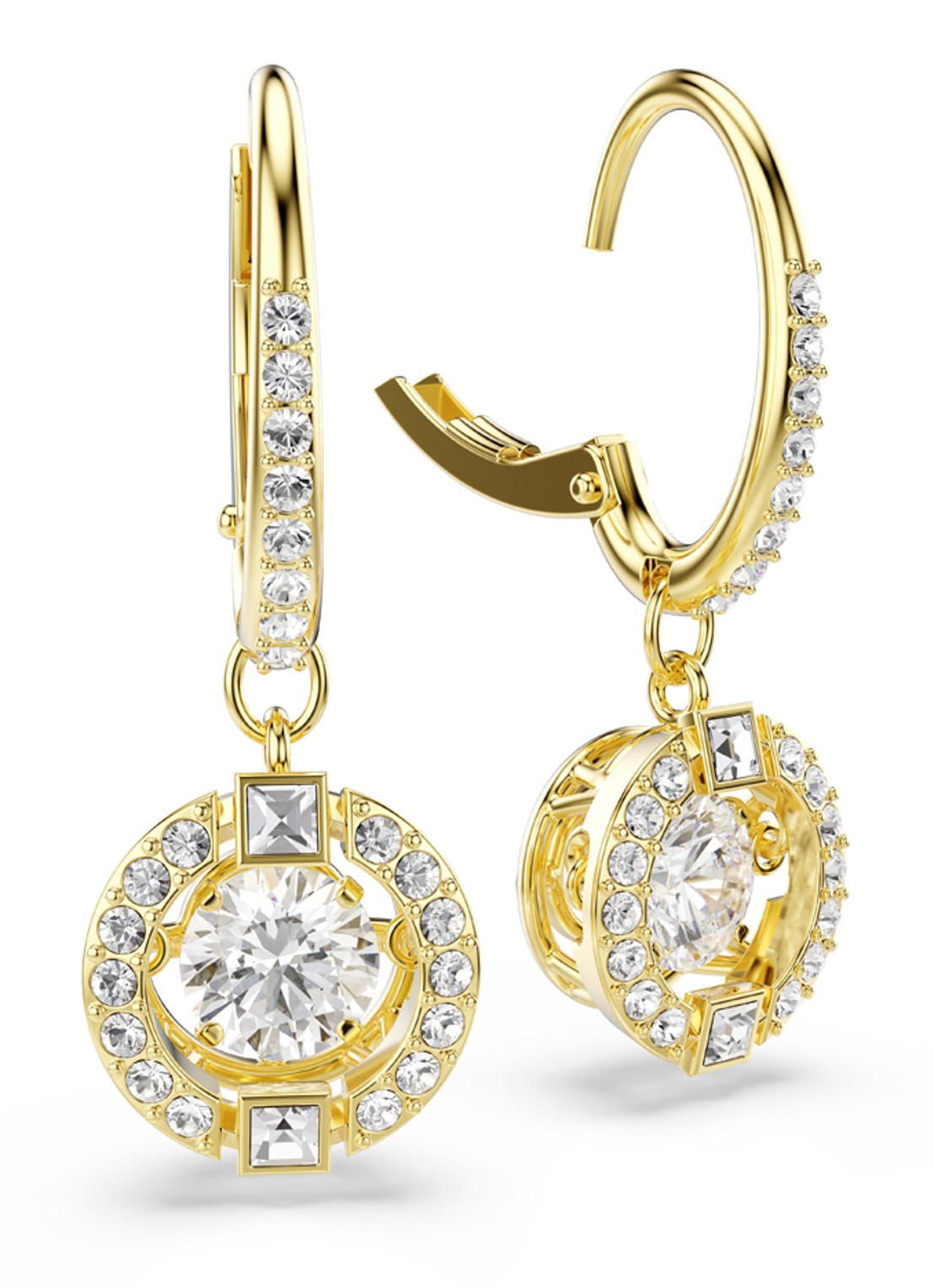 Swarovski Una oorringen met kristal - detail 2 goud
