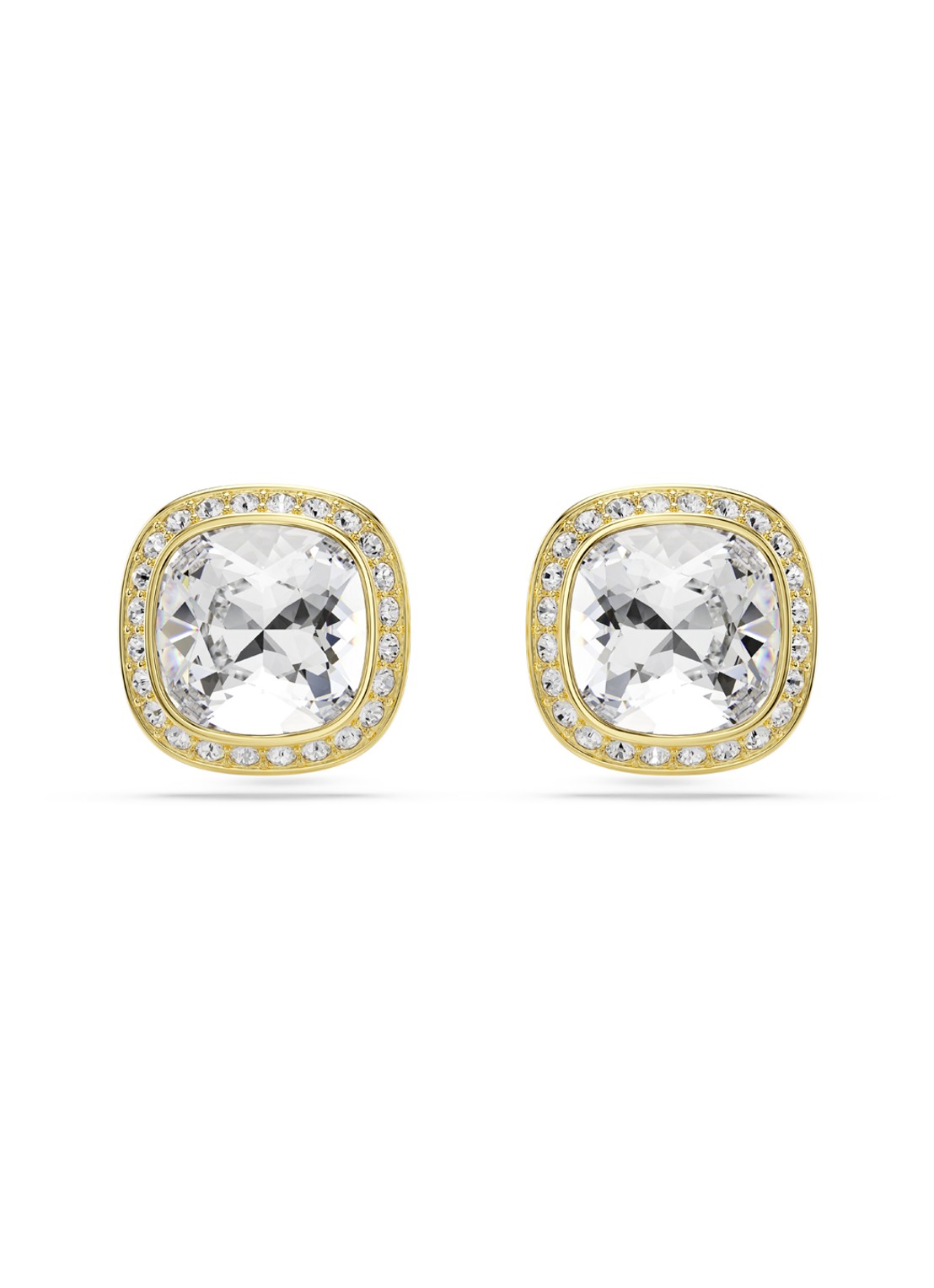 Swarovski Una oorstekers verguld  - voorkant 4 goud