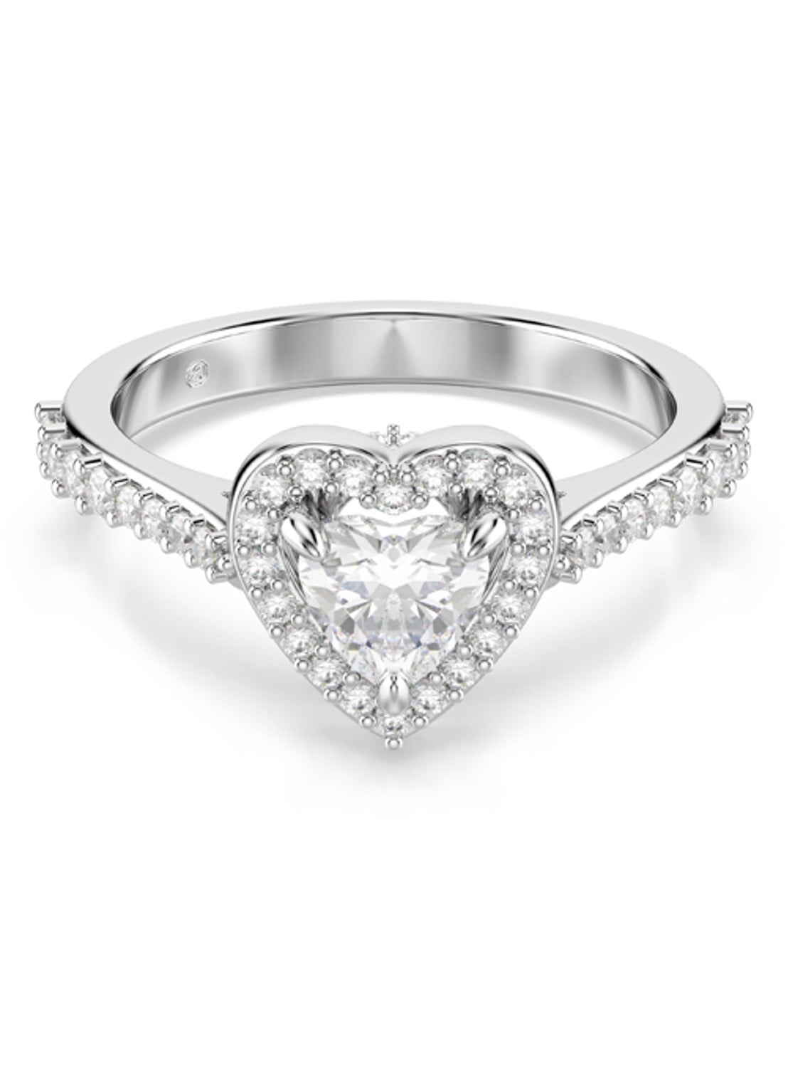 Swarovski Una ring met kristal 52 - voorkant zilver